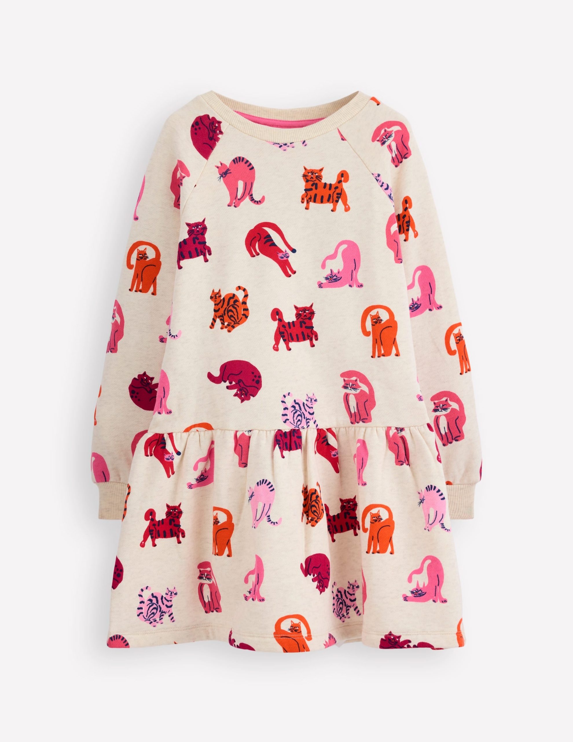 Cosy Sweatshirt Dress-Multi Cats