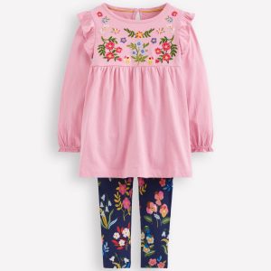 Embroidered Tunic Set-Formica Pink