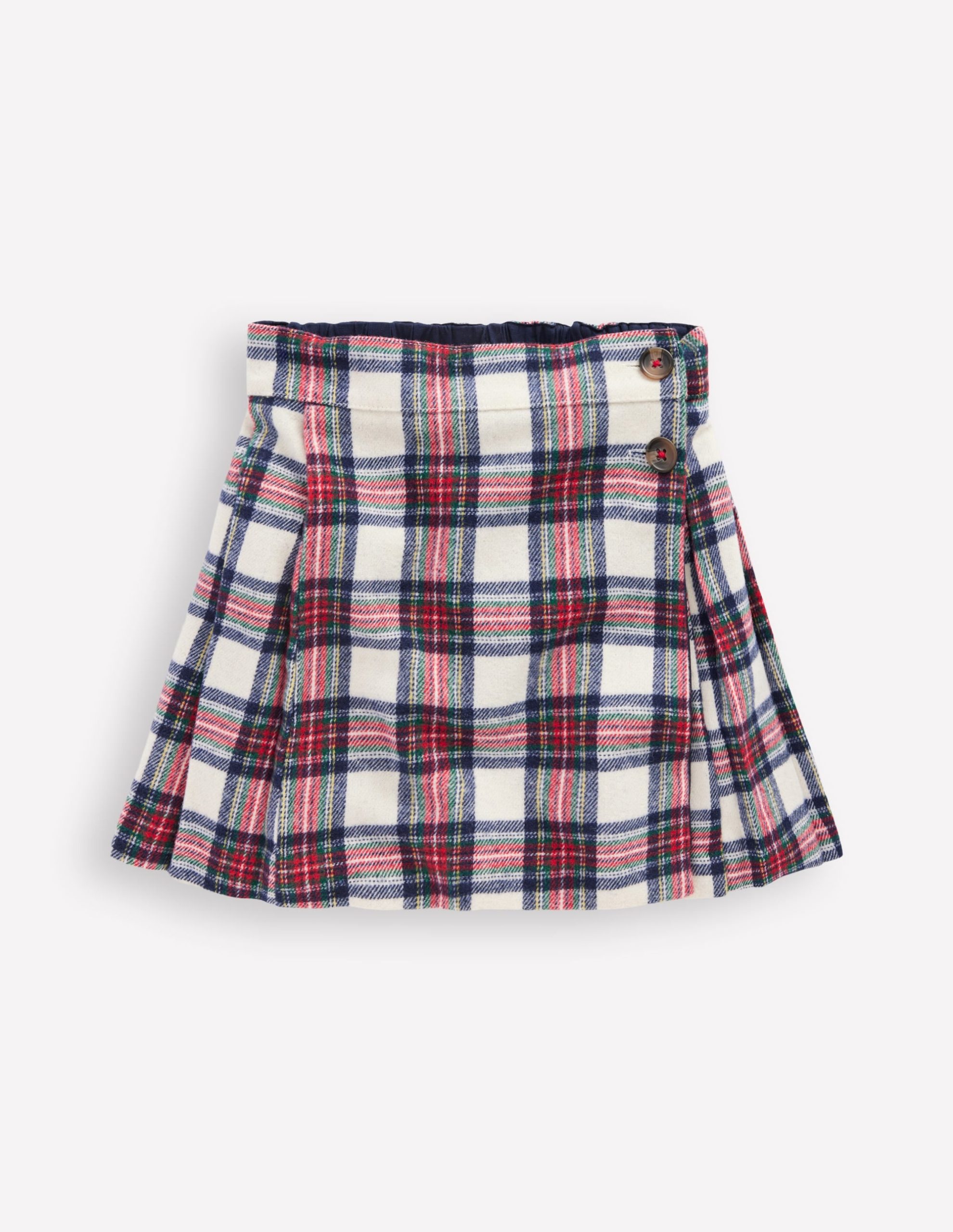 Fully Lined Button Kilt-Red and Soft Ivory Tartan - Image 3