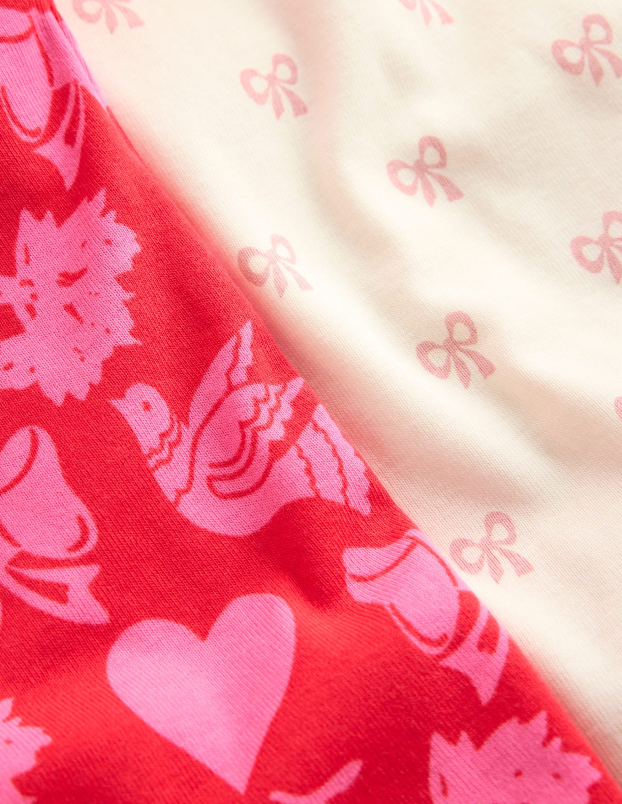 Twin Pack Snug Pajamas-Heart Bow Print - Image 3