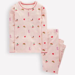Snug Henley Pajamas-Chalk Pink Parisien