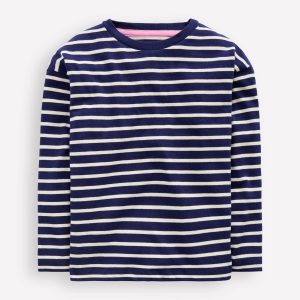 Long Sleeve Relaxed Breton-Navy/Ivory
