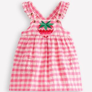 Nostalgic Pinny Dress-Pink Gingham