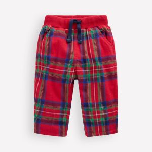 Cosy Lined Pants-Red Check