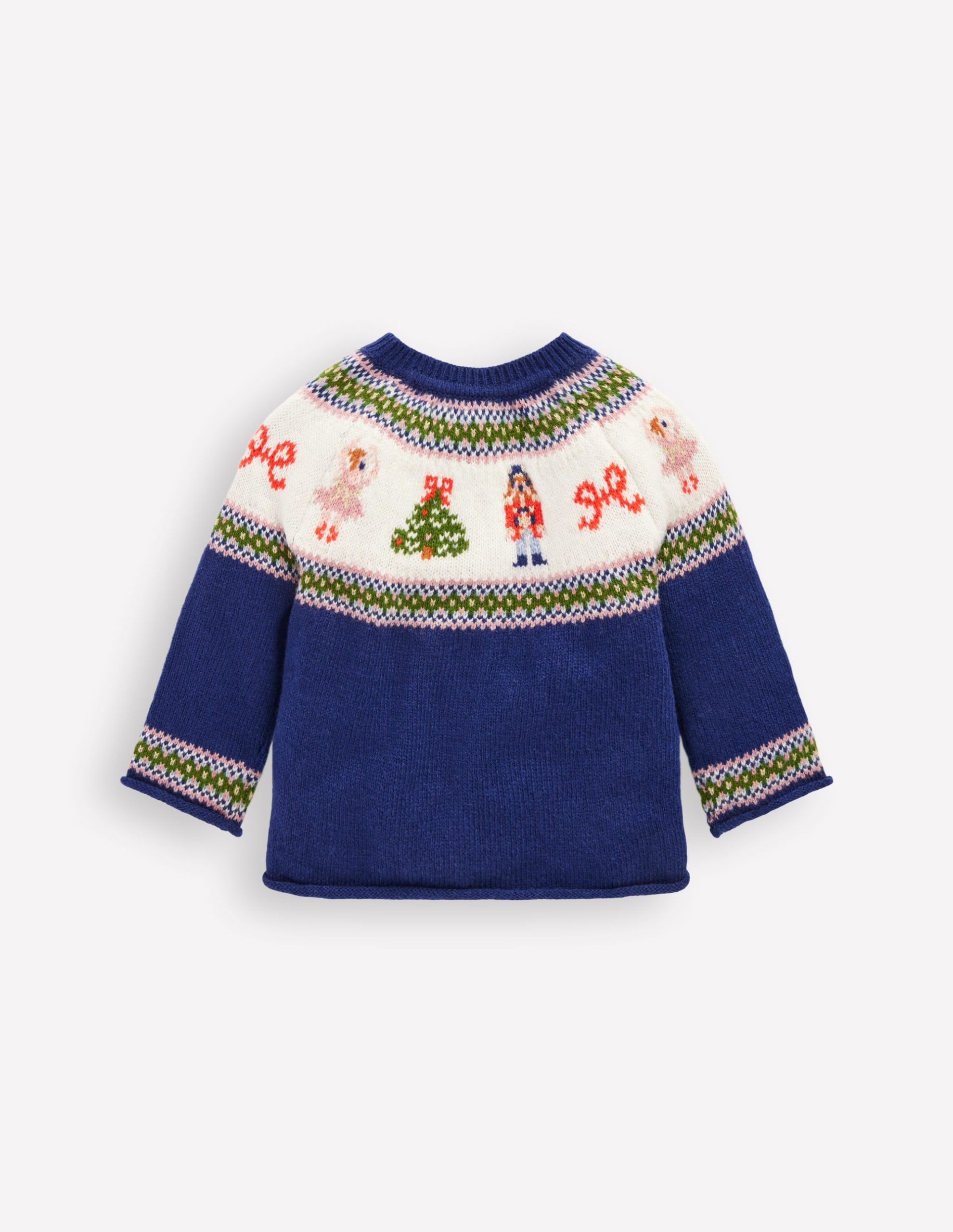 Edie Fair Isle Cardigan-College Navy Nutcracker - Image 2