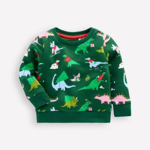 Boys Sweatshirt-Green Dinos