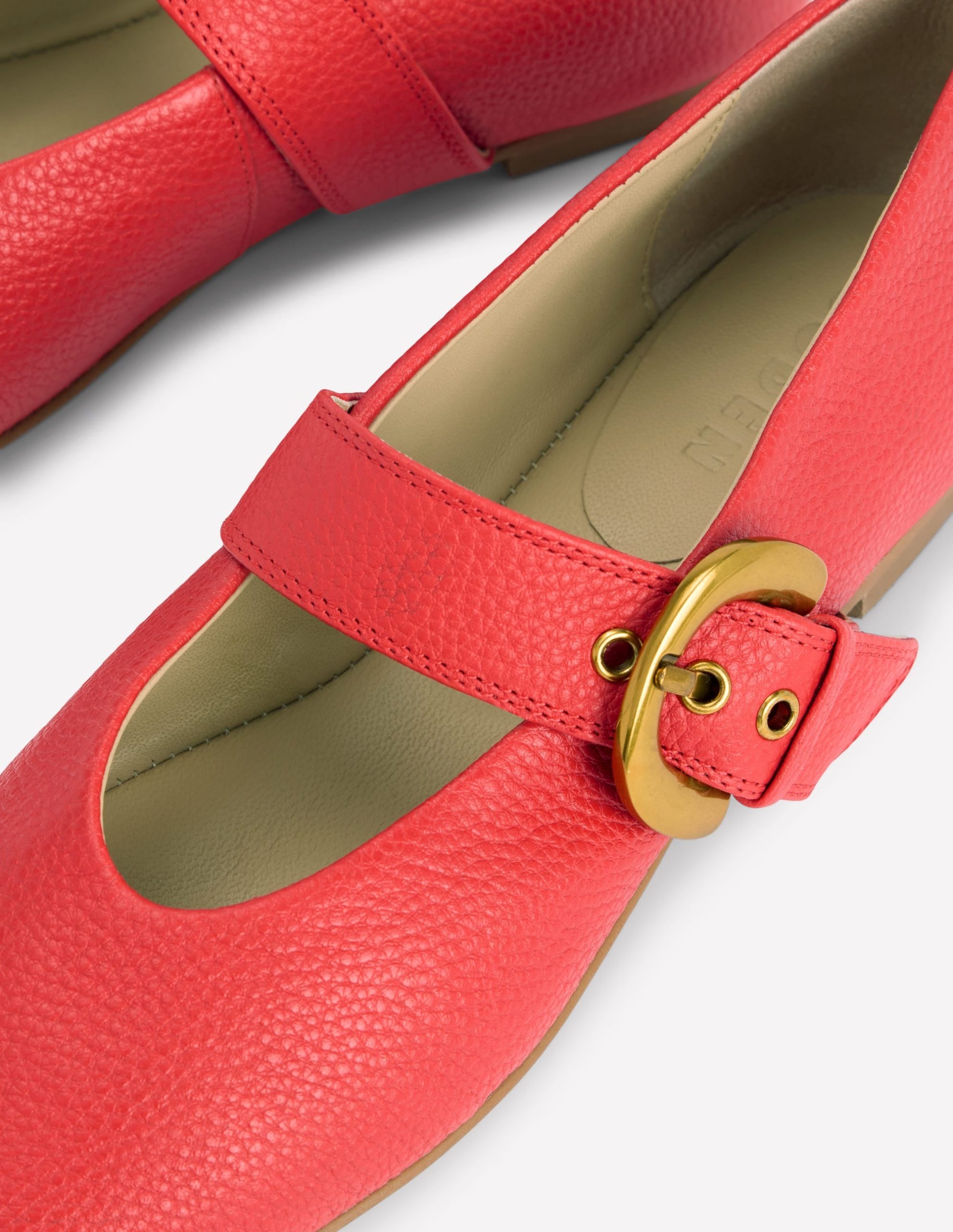 Kylie Flat Buckle Mary Jane-Post Box Red - Image 4