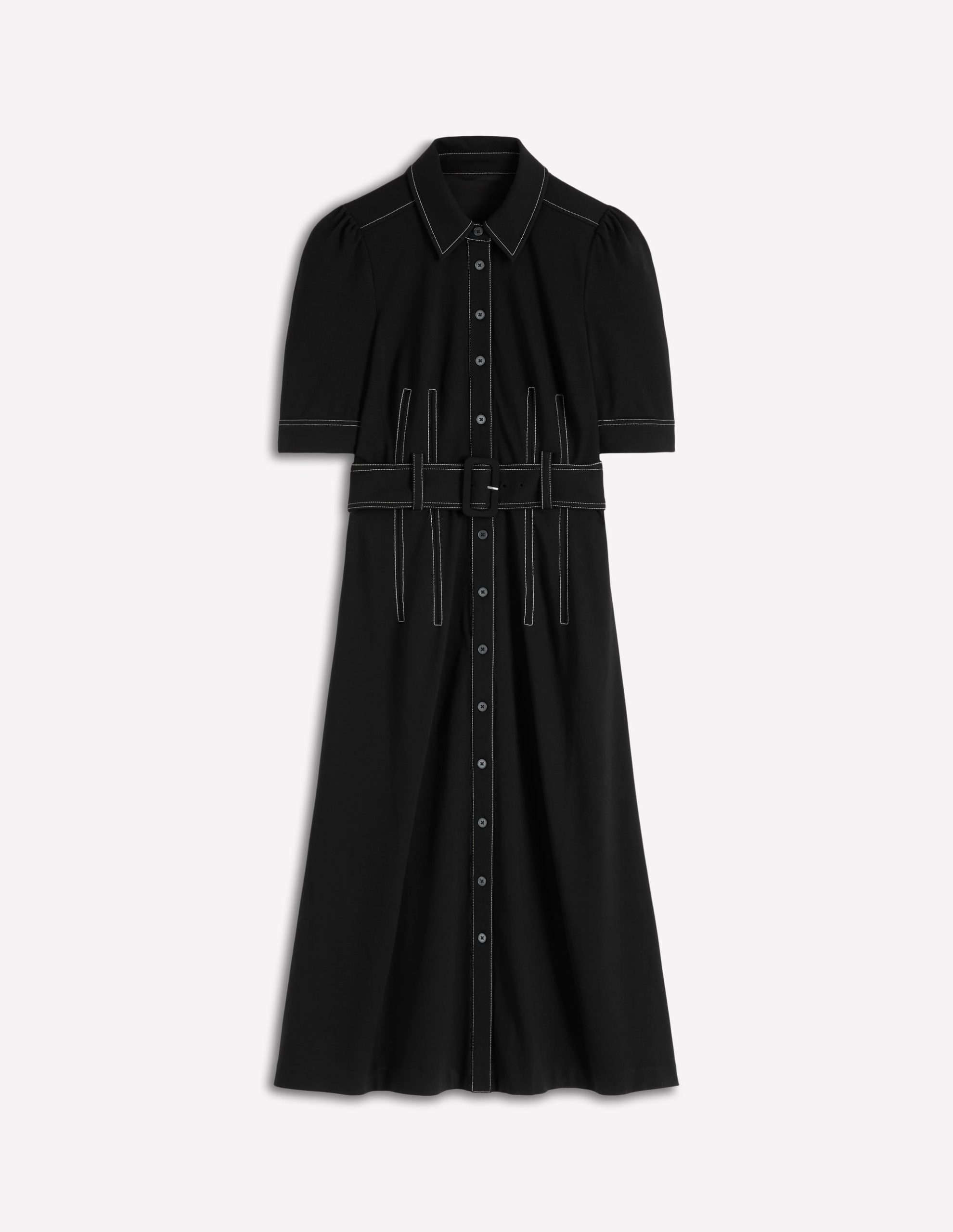 Anita Ponte Shirt Dress-Black - Image 5