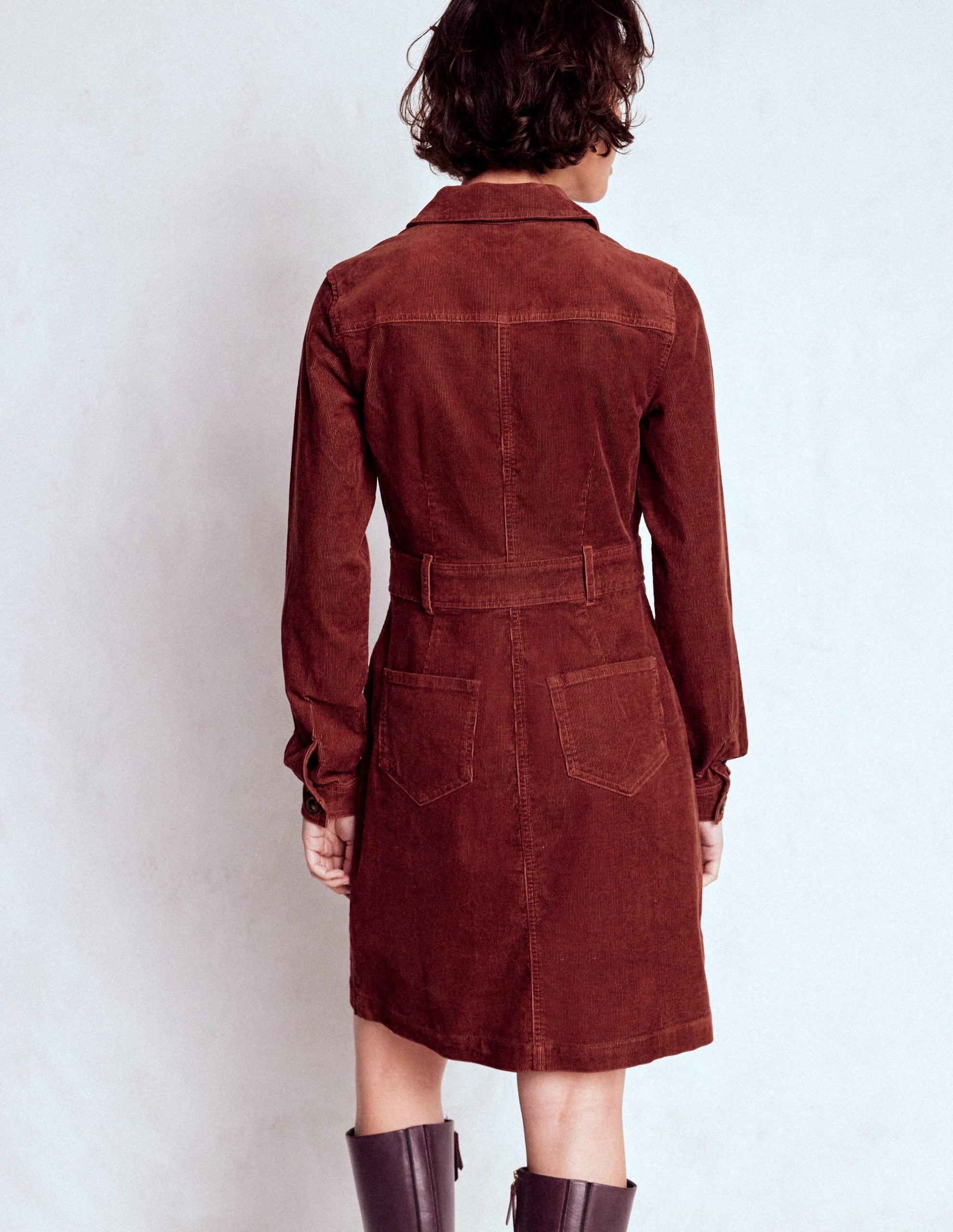 Amanda Cord Short Dress-Chestnut - Image 3