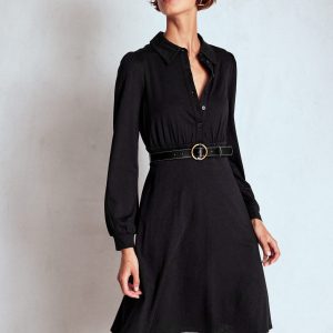 Orla Short Jersey Shirt Dress-Black