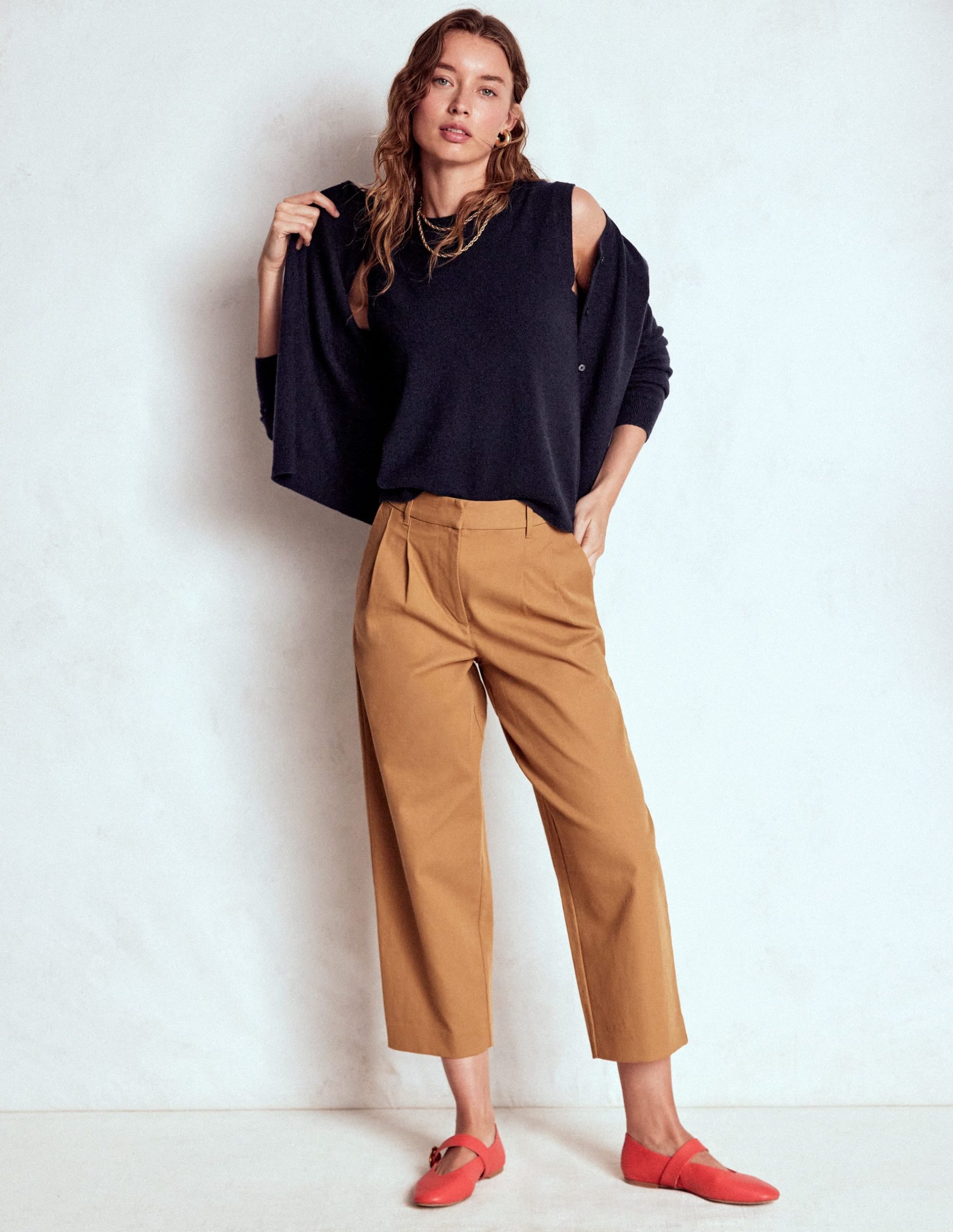 Eva Cashmere Crew Cardigan-Navy - Image 4