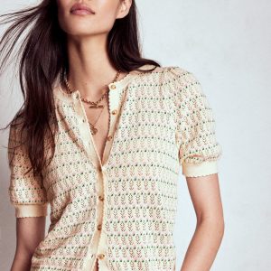 Dot Pointelle Cardigan-Pretty Floral Fair Isle