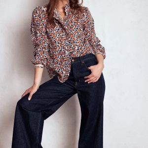 High Rise Wide Leg Jeans-Indigo Rinse