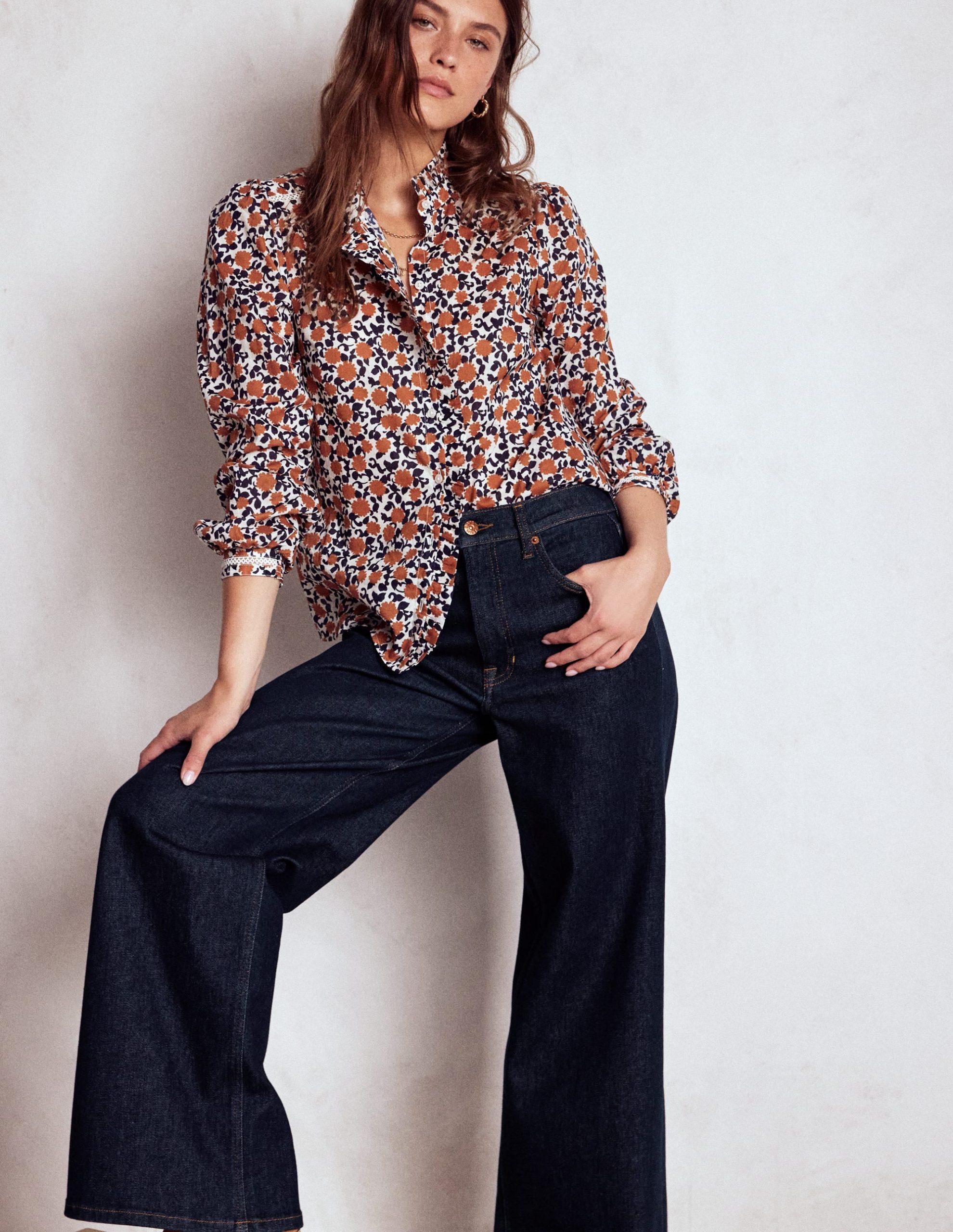 High Rise Wide Leg Jeans-Indigo Rinse