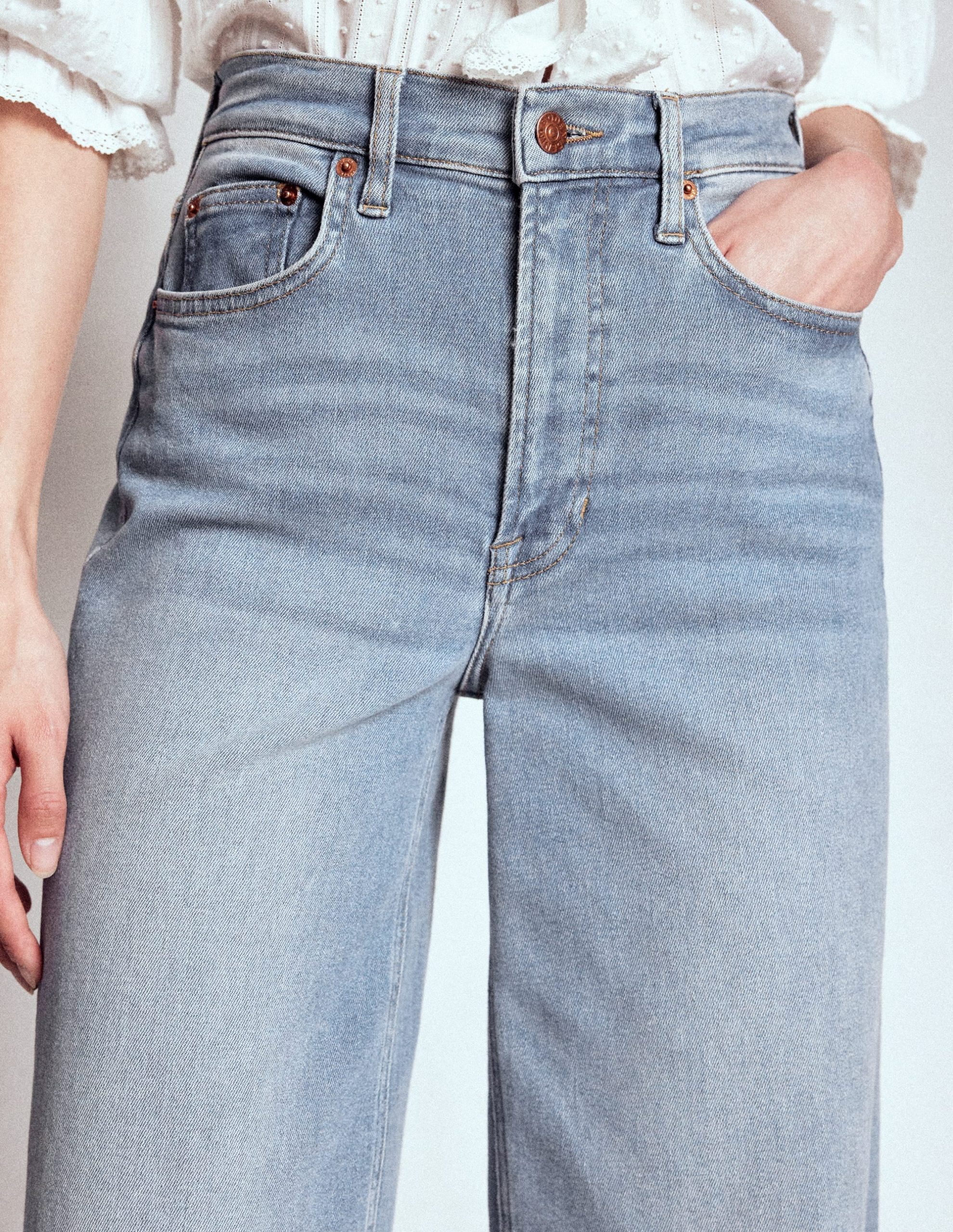 High Rise Wide Leg Jeans-Light Vintage - Image 5
