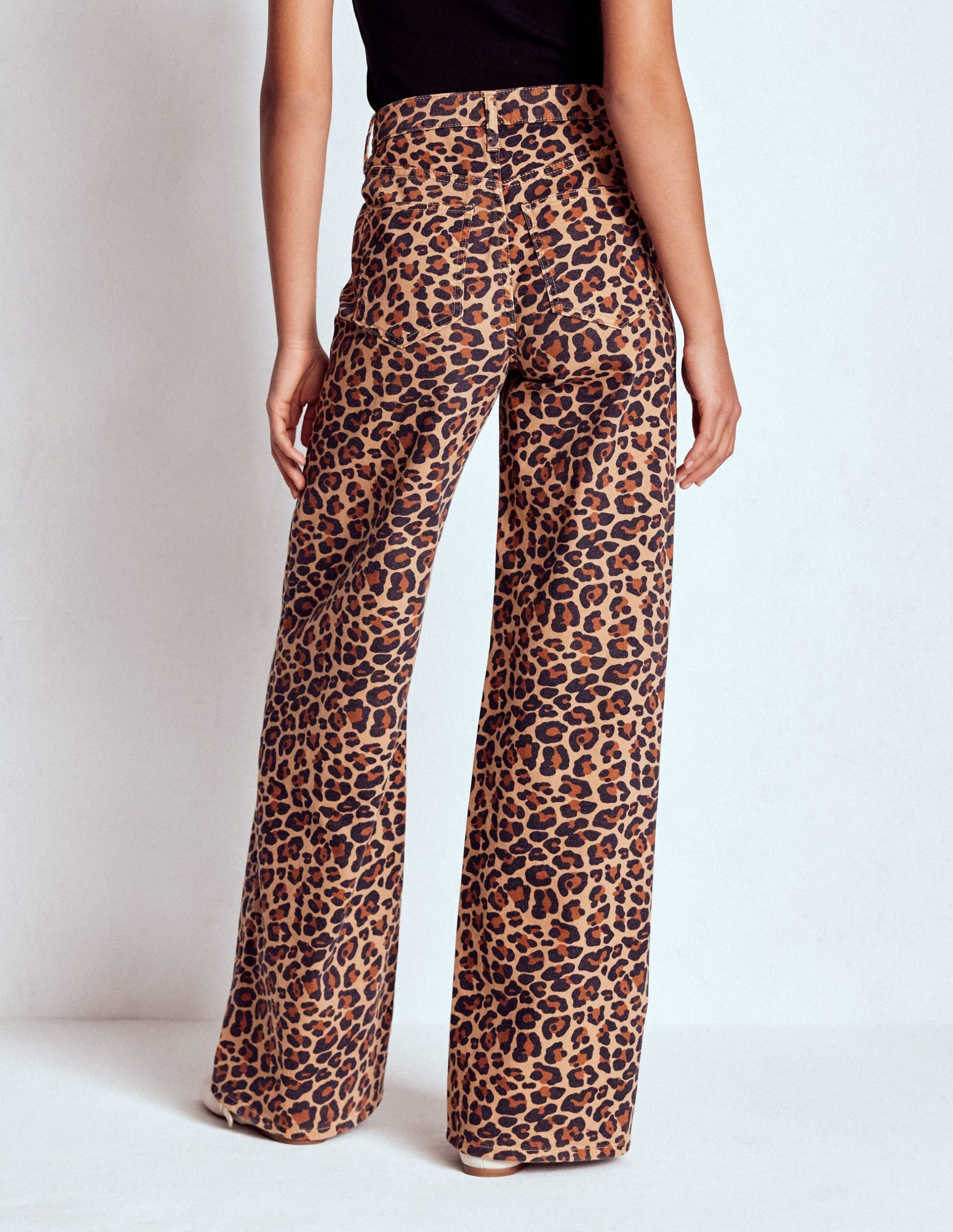 High Rise Wide Leg Jeans-Leopard Print - Image 7