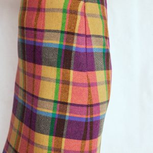 Gia Wool Skirt-Yellow. Pink and Green Check