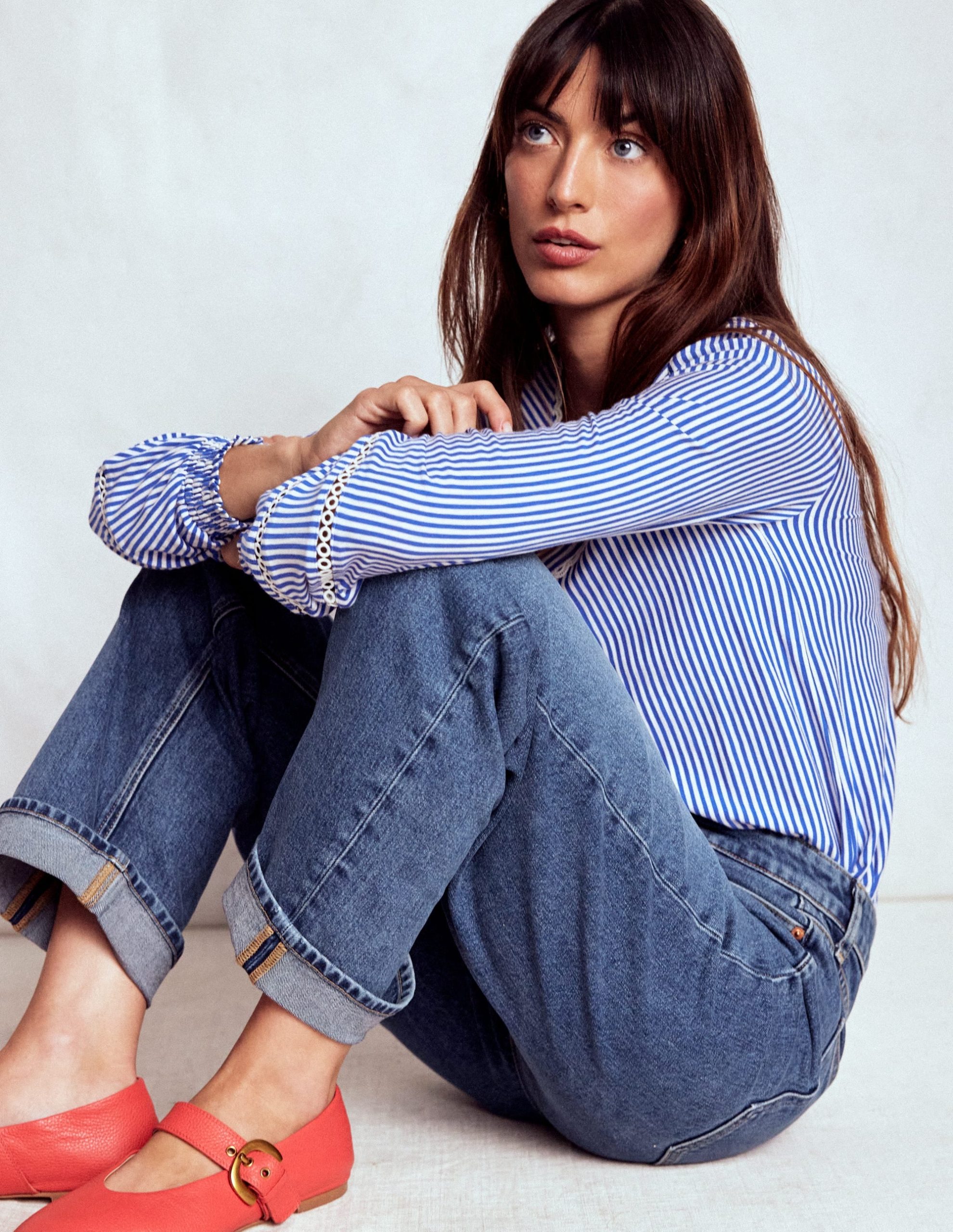 Mid Rise Straight Leg Jeans-Mid Vintage - Image 2