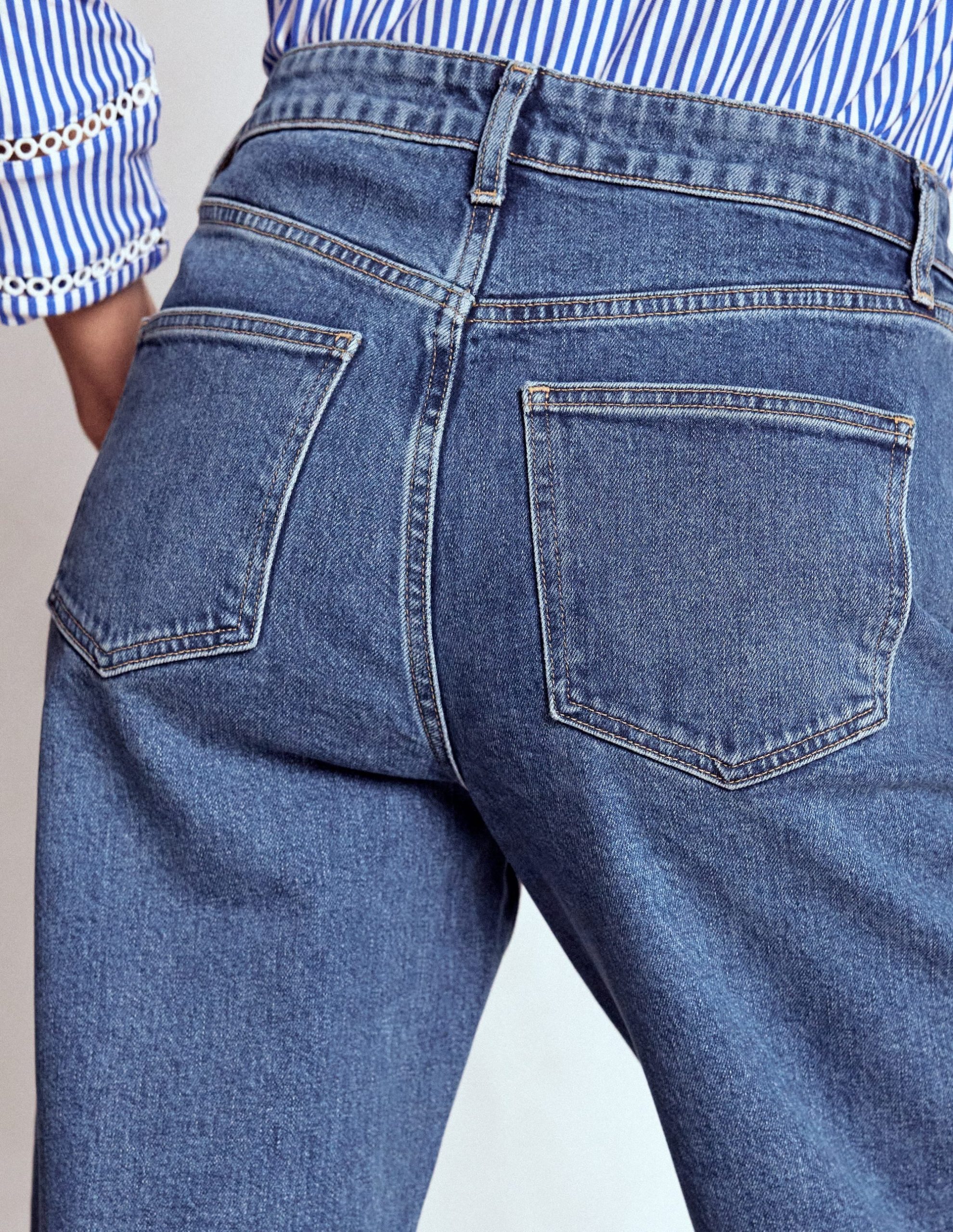 Mid Rise Straight Leg Jeans-Mid Vintage - Image 3