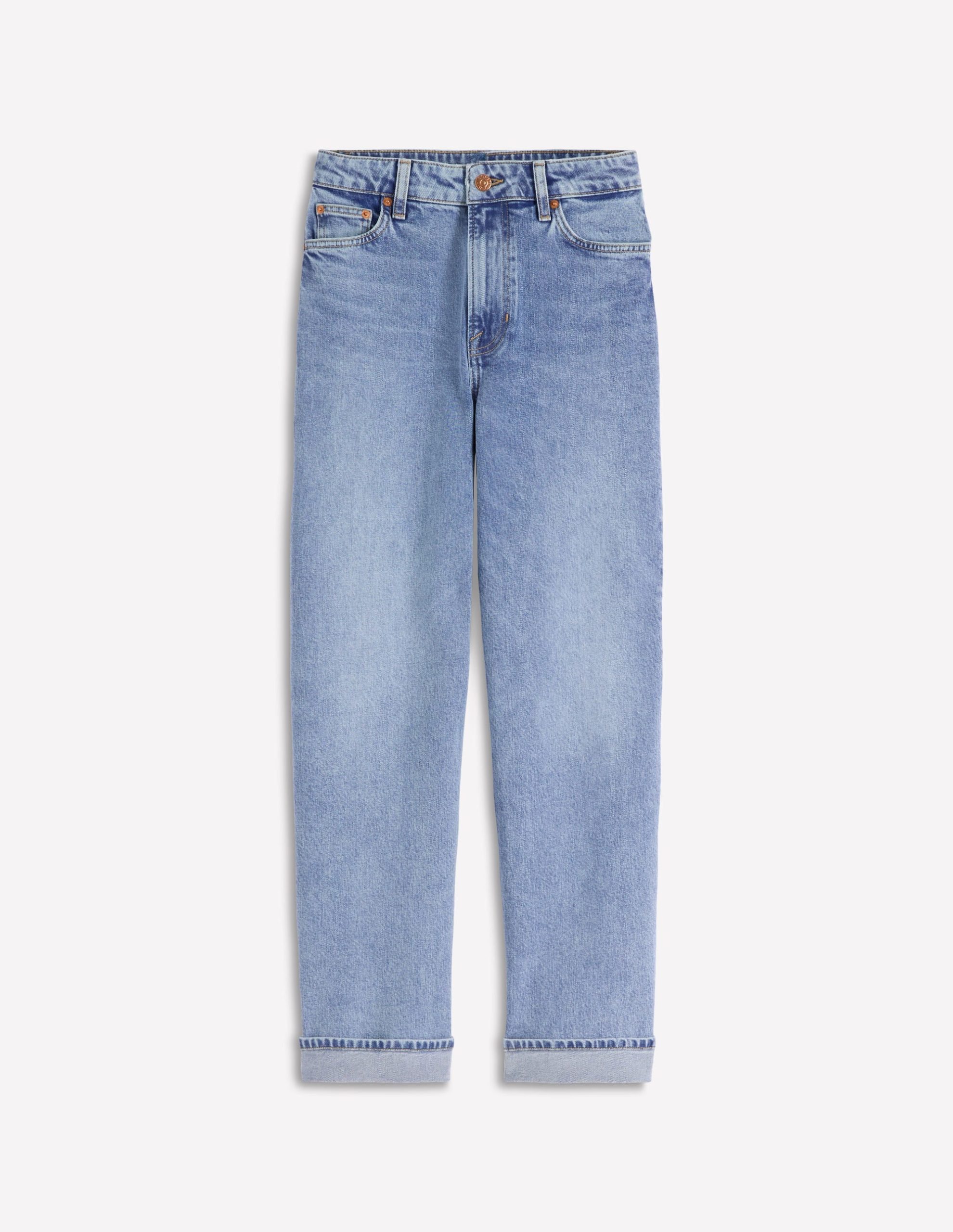 Mid Rise Straight Leg Jeans-Light Vintage - Image 6