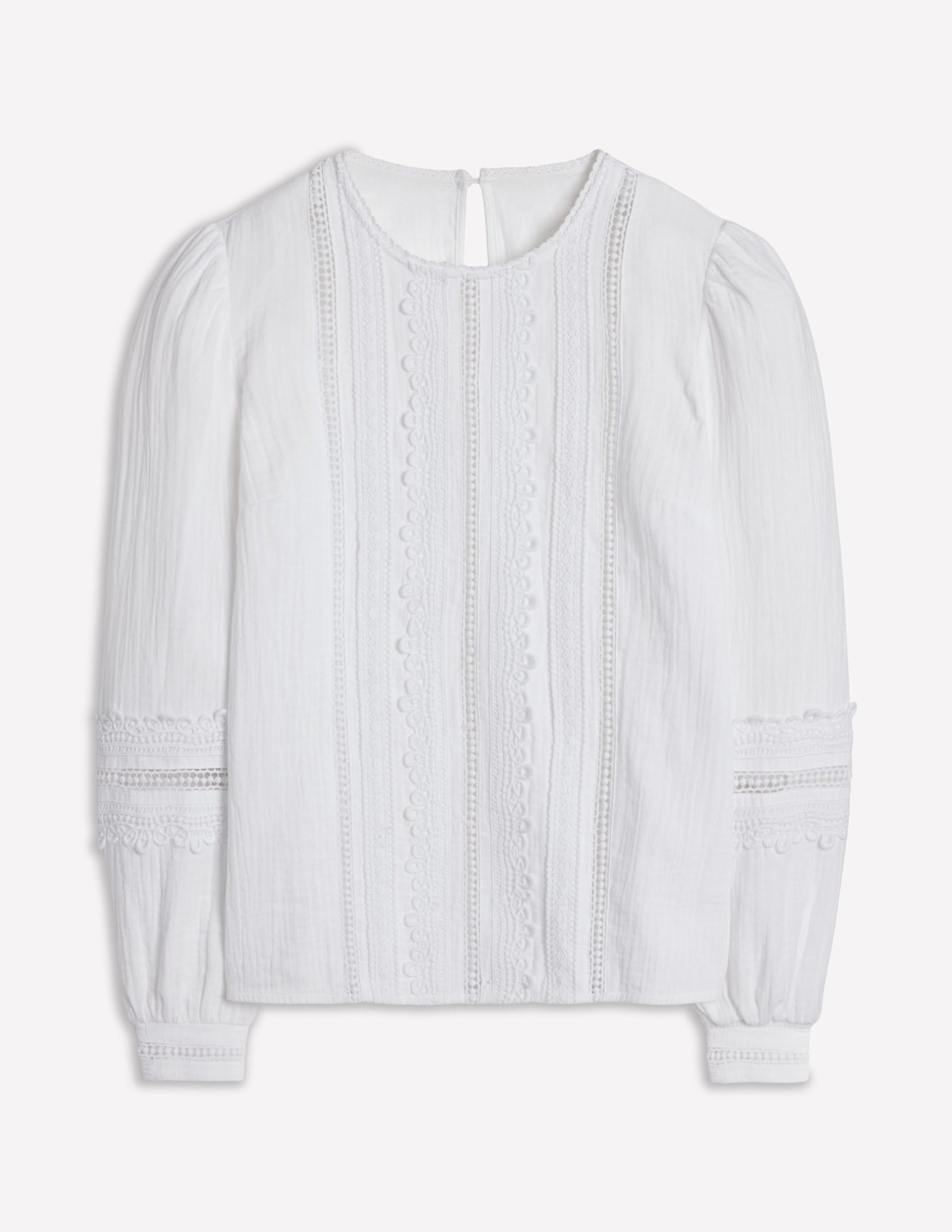 Trim Interest Double Cloth Top-White - Image 6