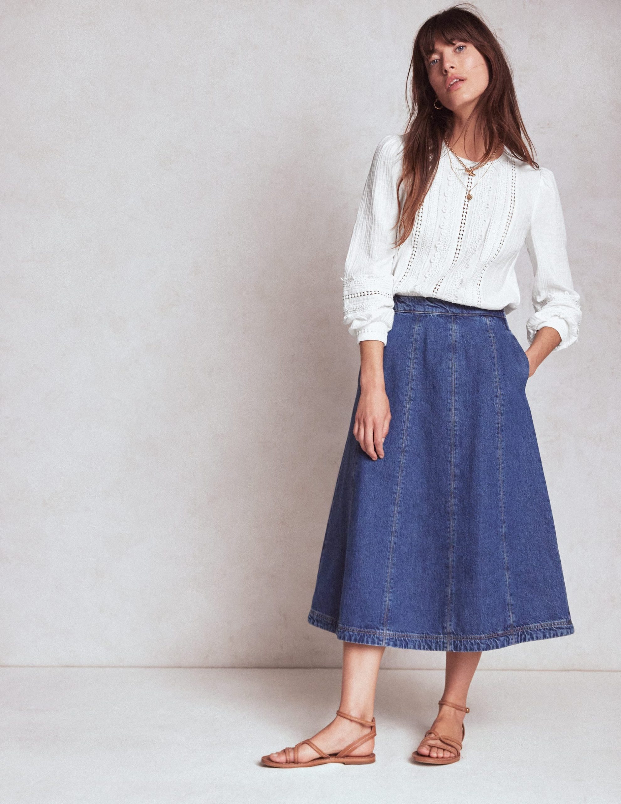 Trim Interest Double Cloth Top-White - Image 5