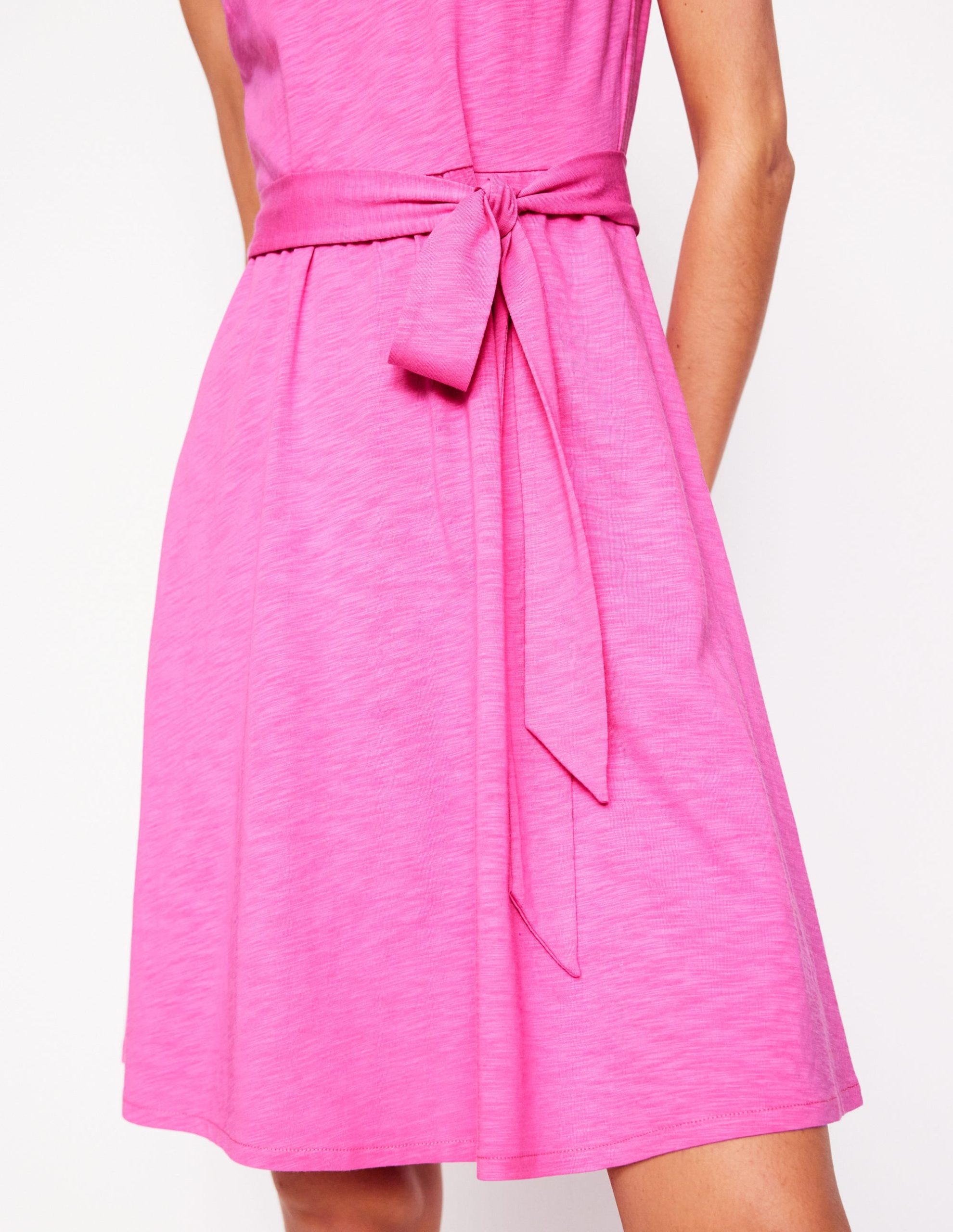 Mila Trim Short Jersey Dress-Tickled Pink - Image 2