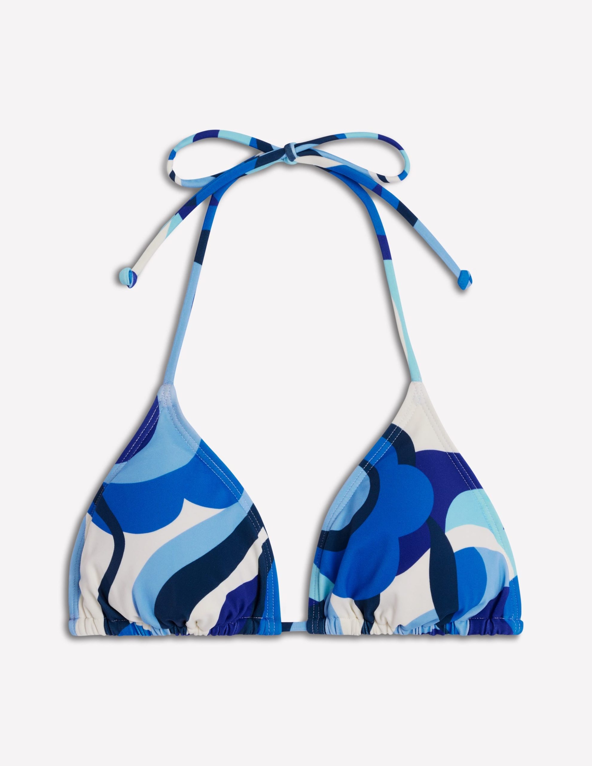 Symi String Bikini Top-Blue. Abstract Swirl - Image 6