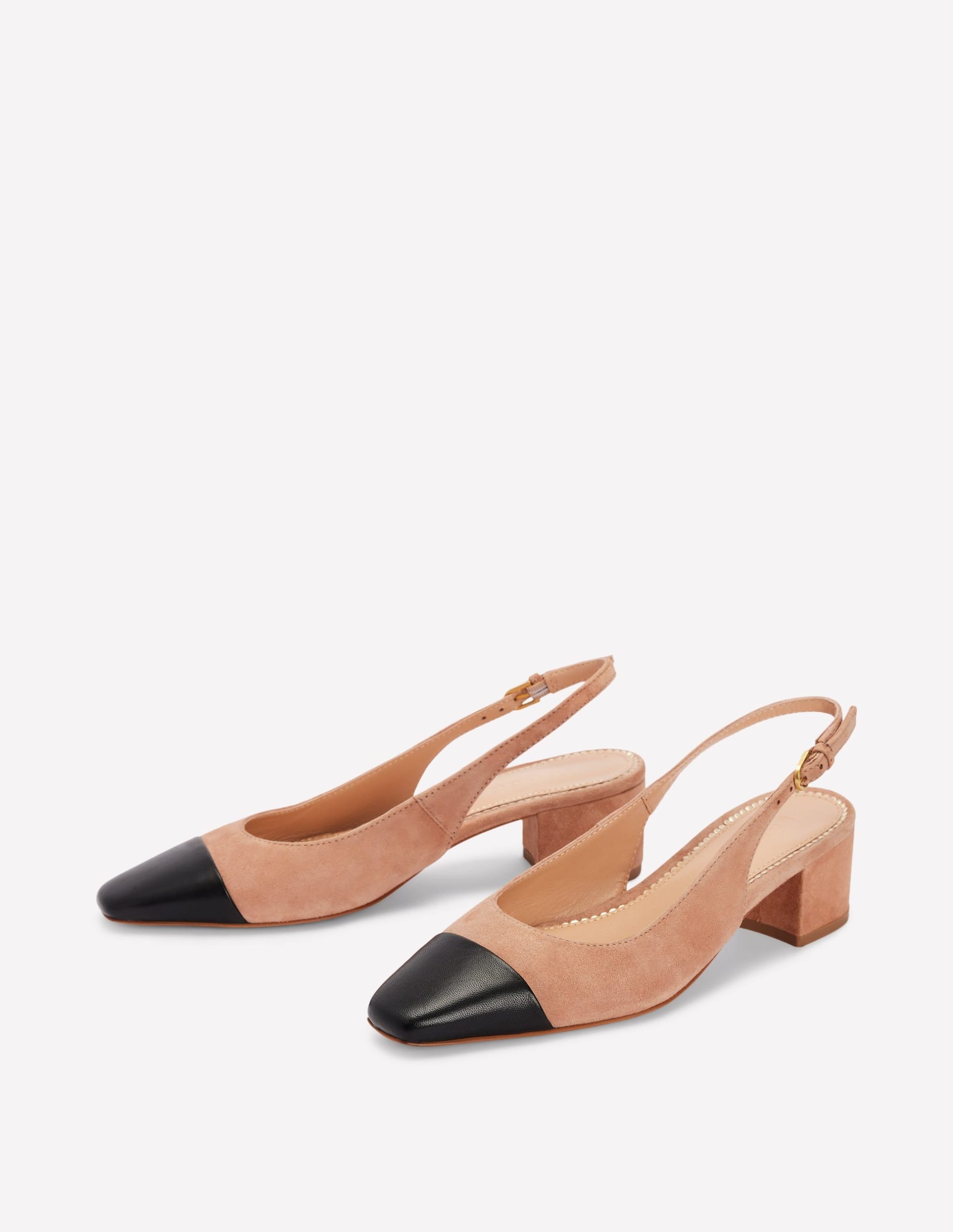 Ailsa Block Heel Slingbacks-Latte Suede - Image 3