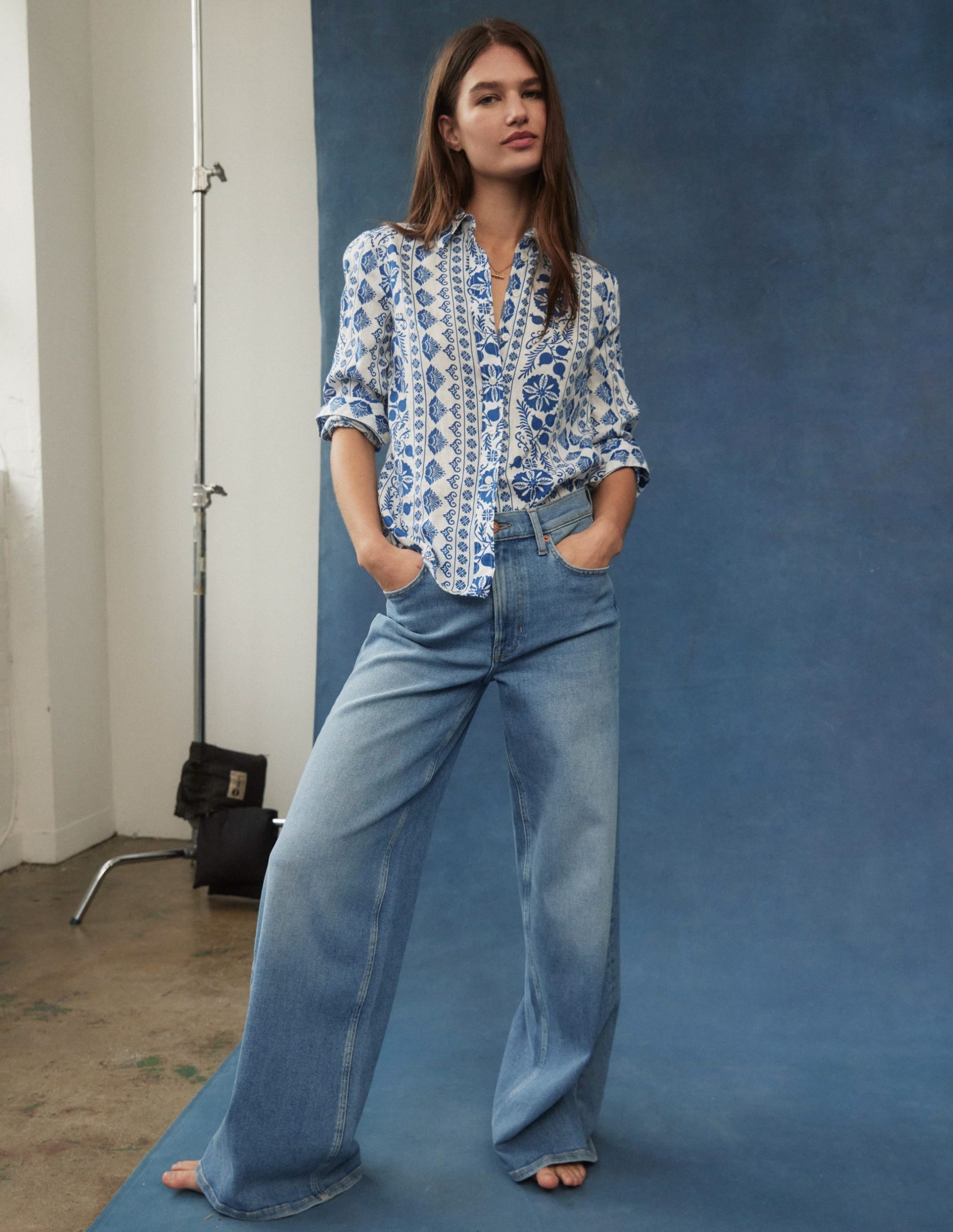 High Rise Wide Leg Jeans-Light Vintage - Image 14