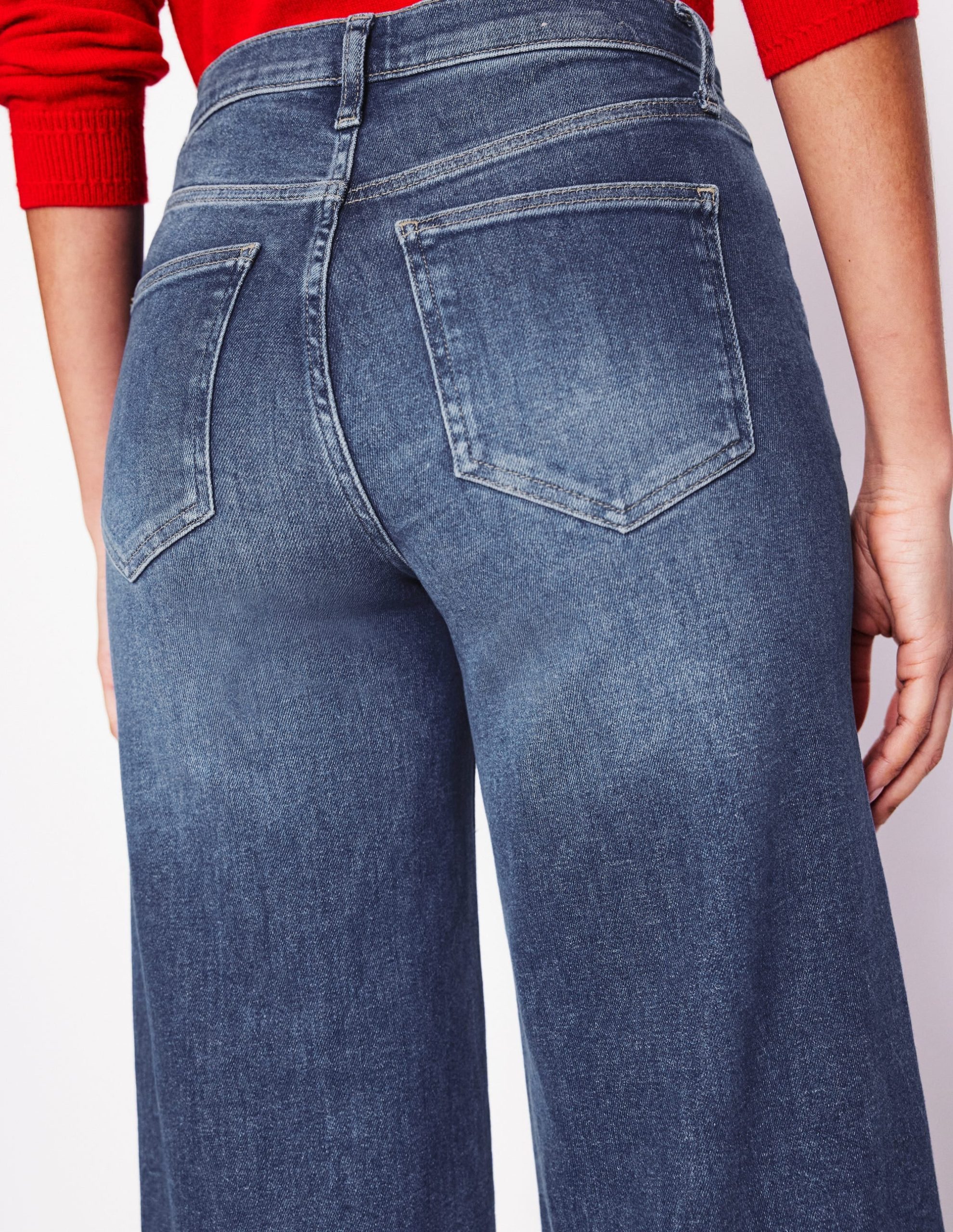 High Rise Wide Leg Jeans-Mid Vintage - Image 3