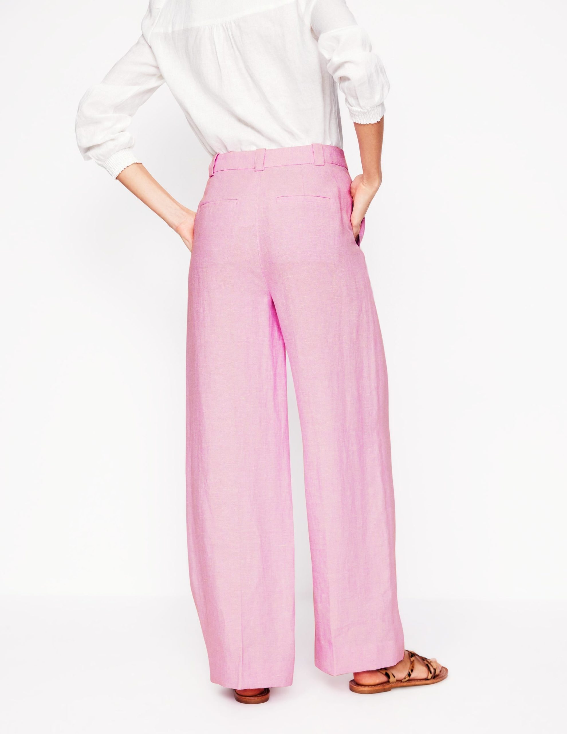 Westbourne Linen Pants-Meadowsweet Pink Chambray - Image 2