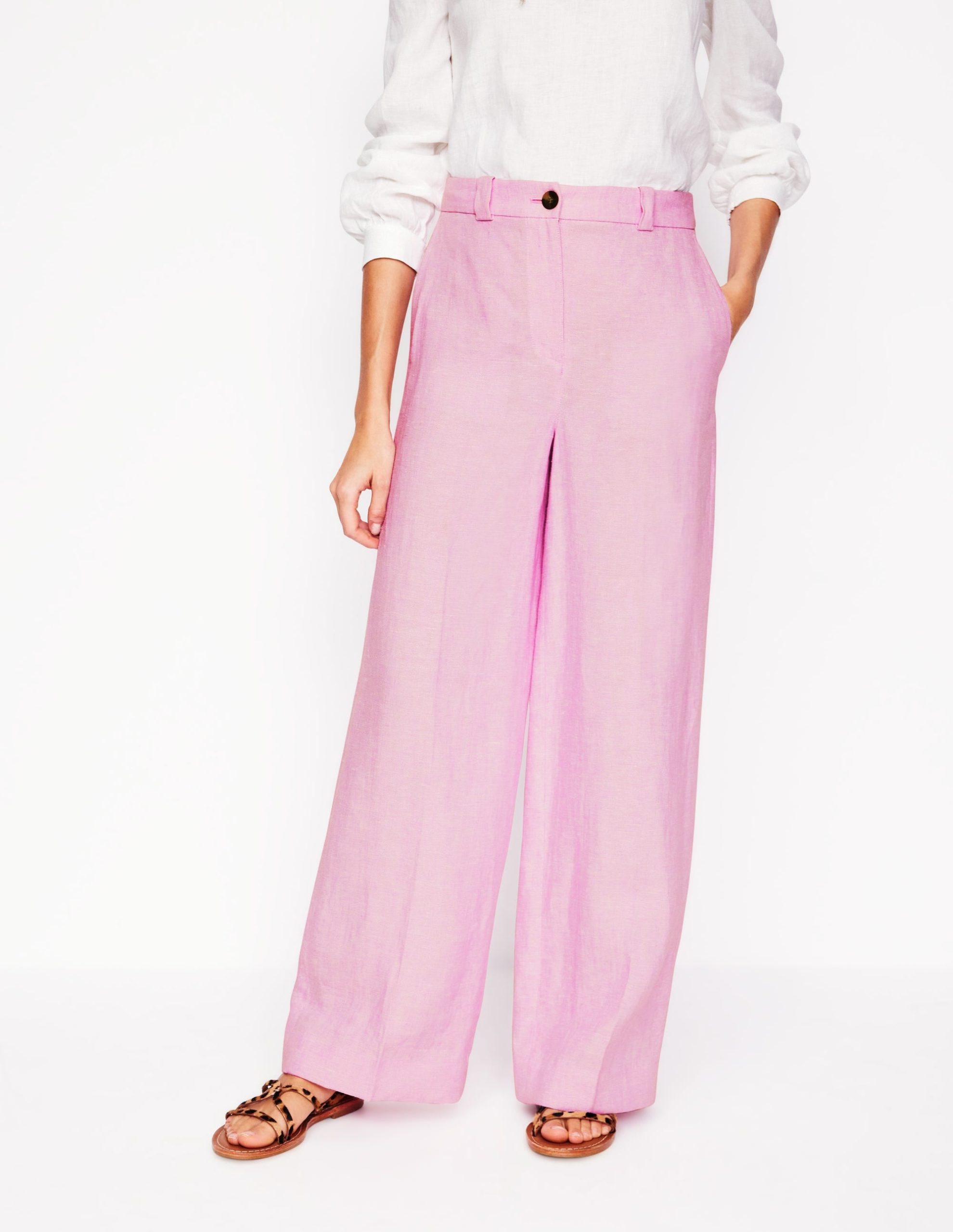 Westbourne Linen Pants-Meadowsweet Pink Chambray - Image 3