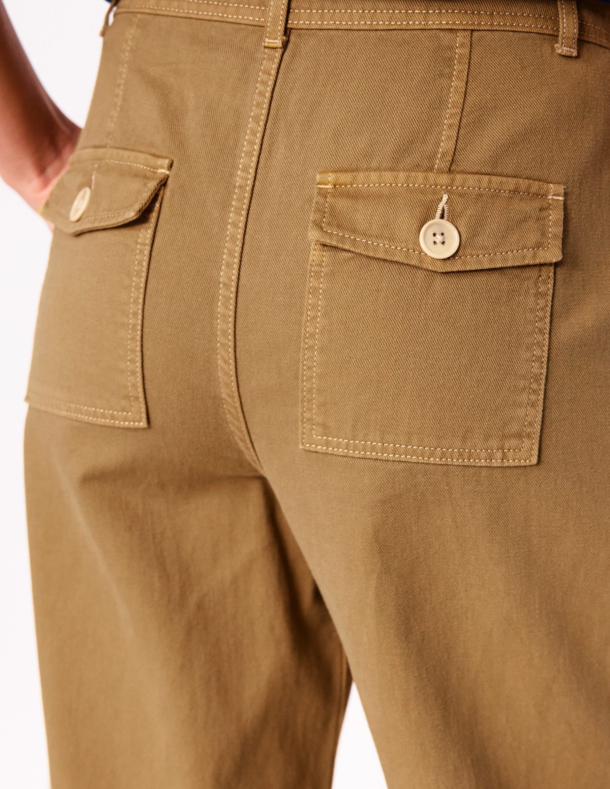 Brompton Wide Leg Trousers-Gingerbread - Image 3