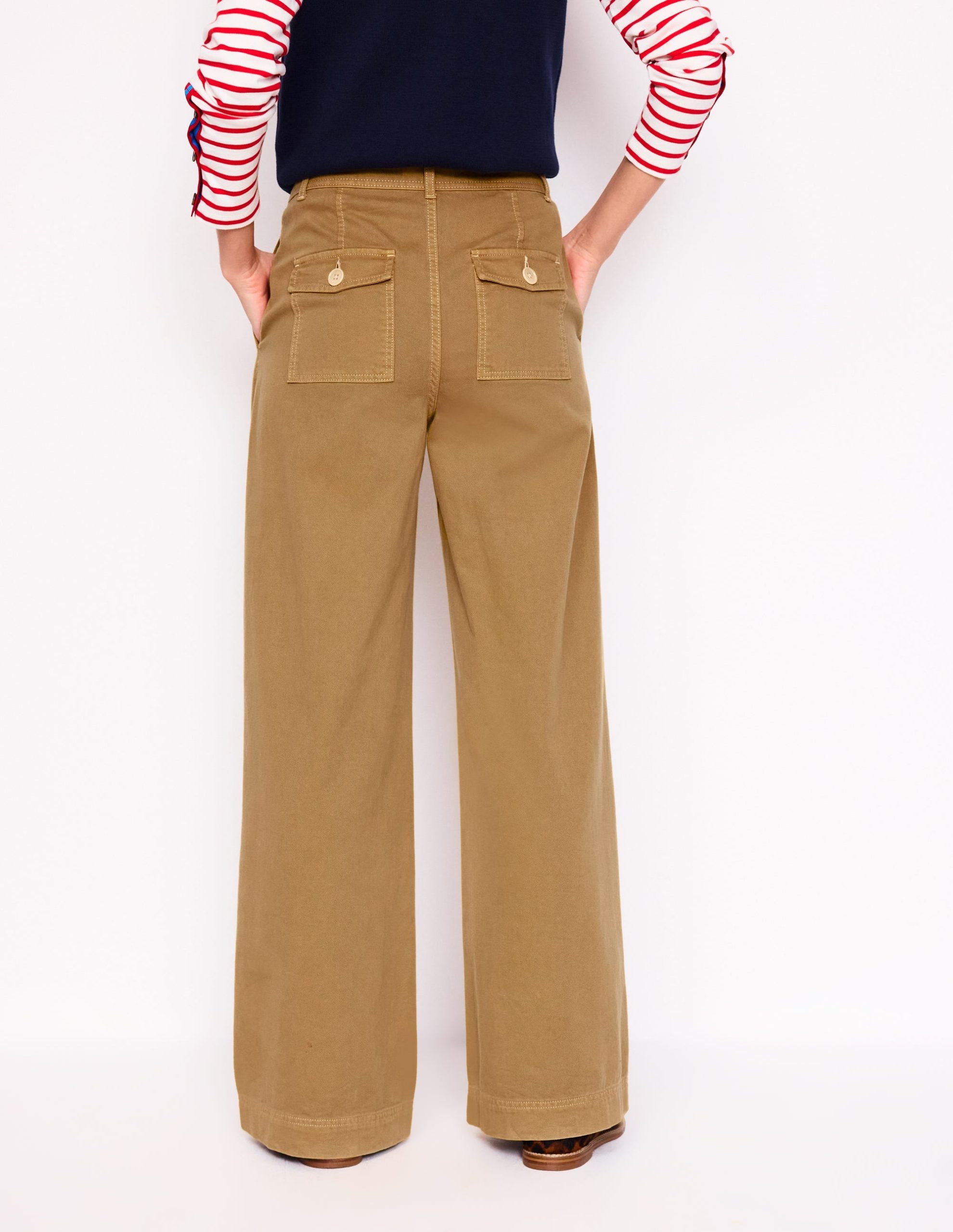 Brompton Wide Leg Trousers-Gingerbread - Image 4
