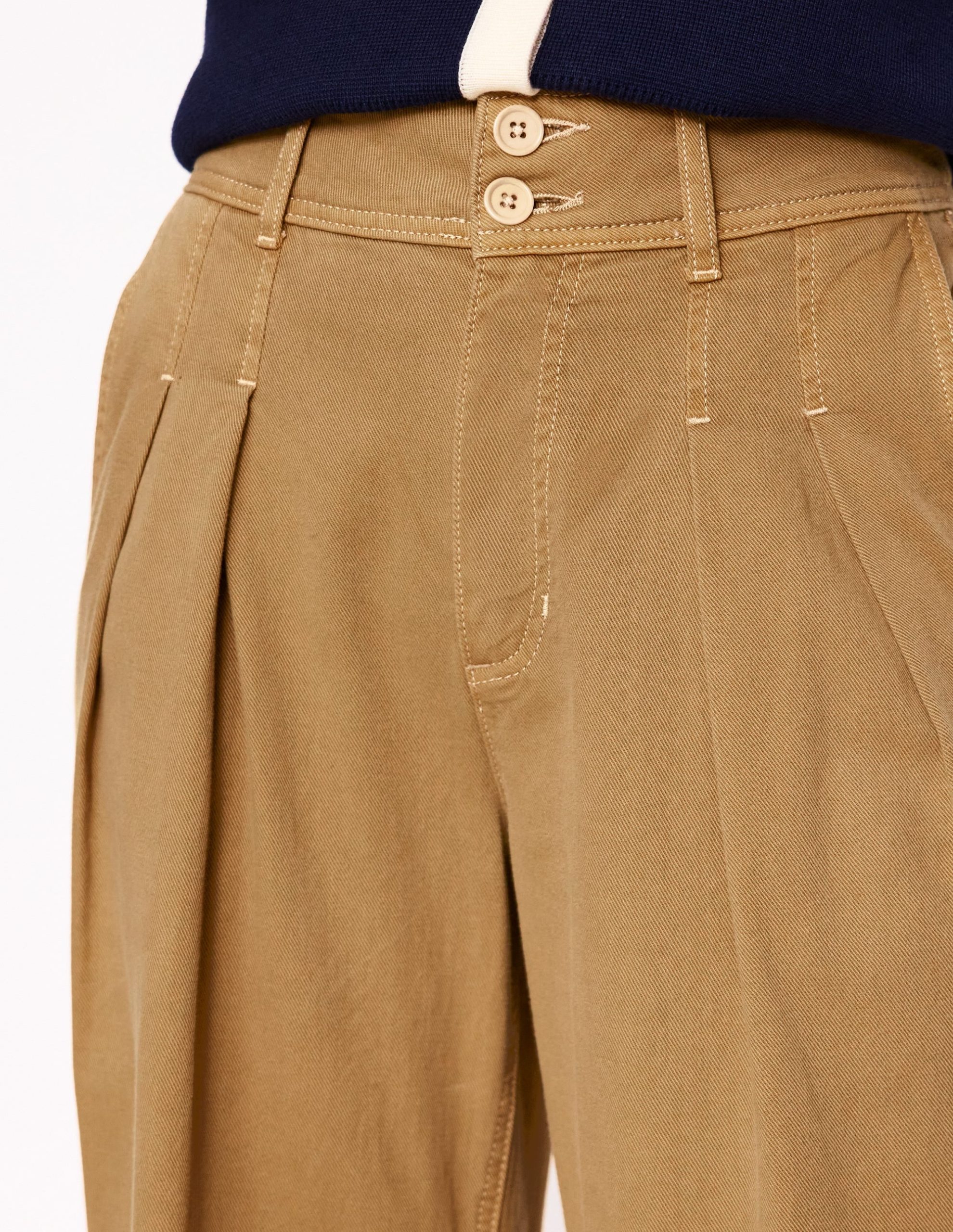Brompton Wide Leg Trousers-Gingerbread - Image 6