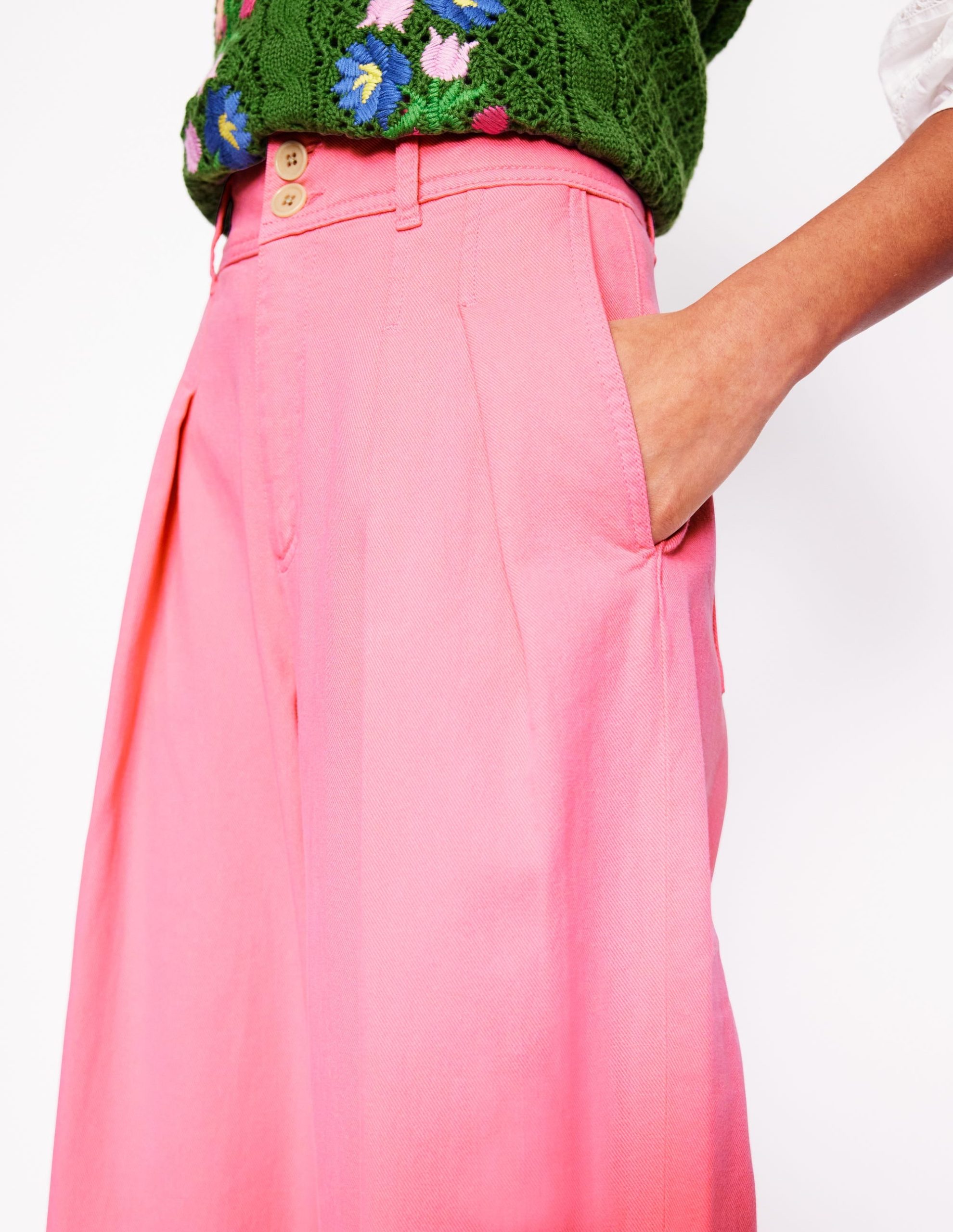 Brompton Wide Leg Pants-Pink Rose - Image 2
