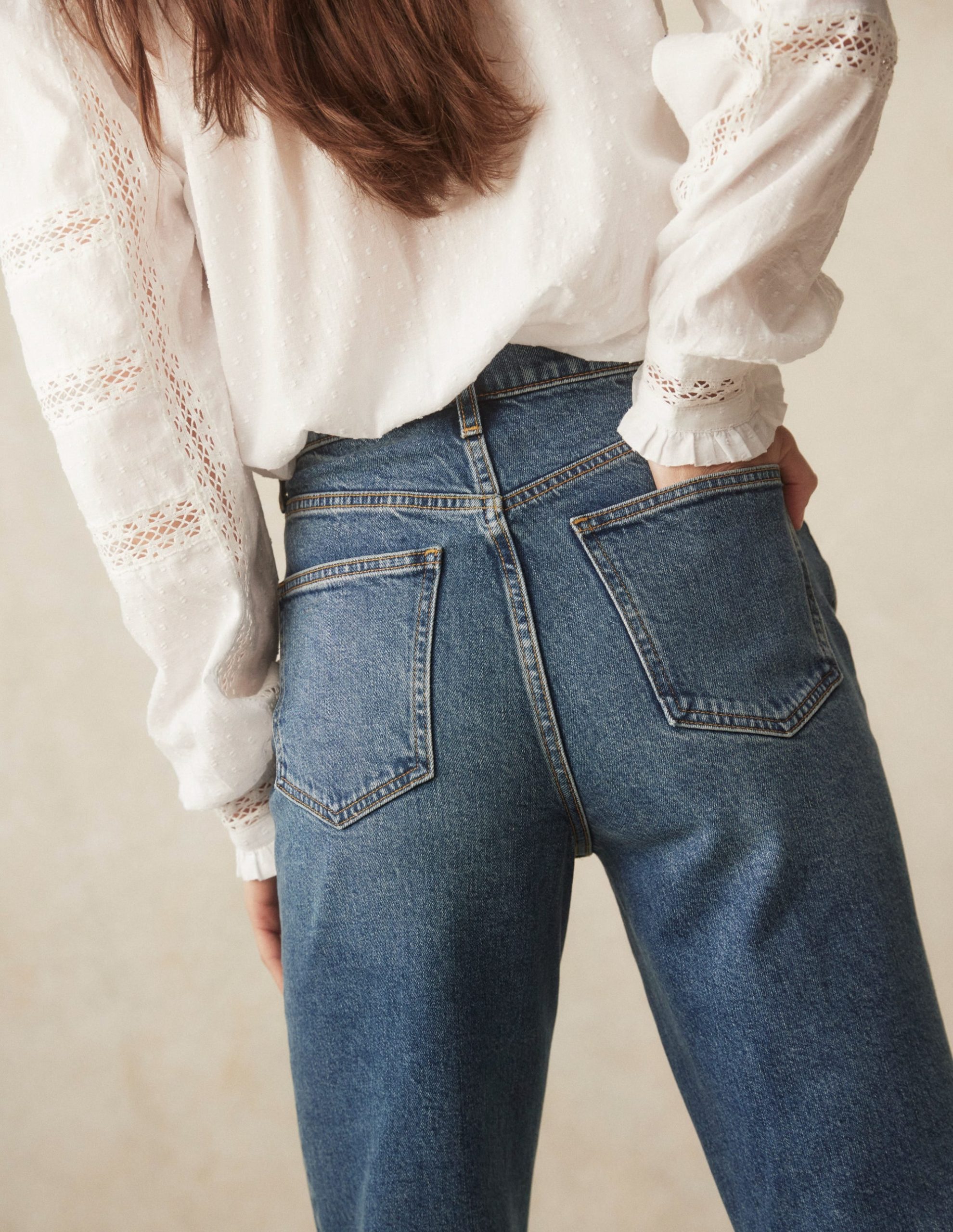 High Rise Column Leg Jeans-Mid Vintage - Image 15