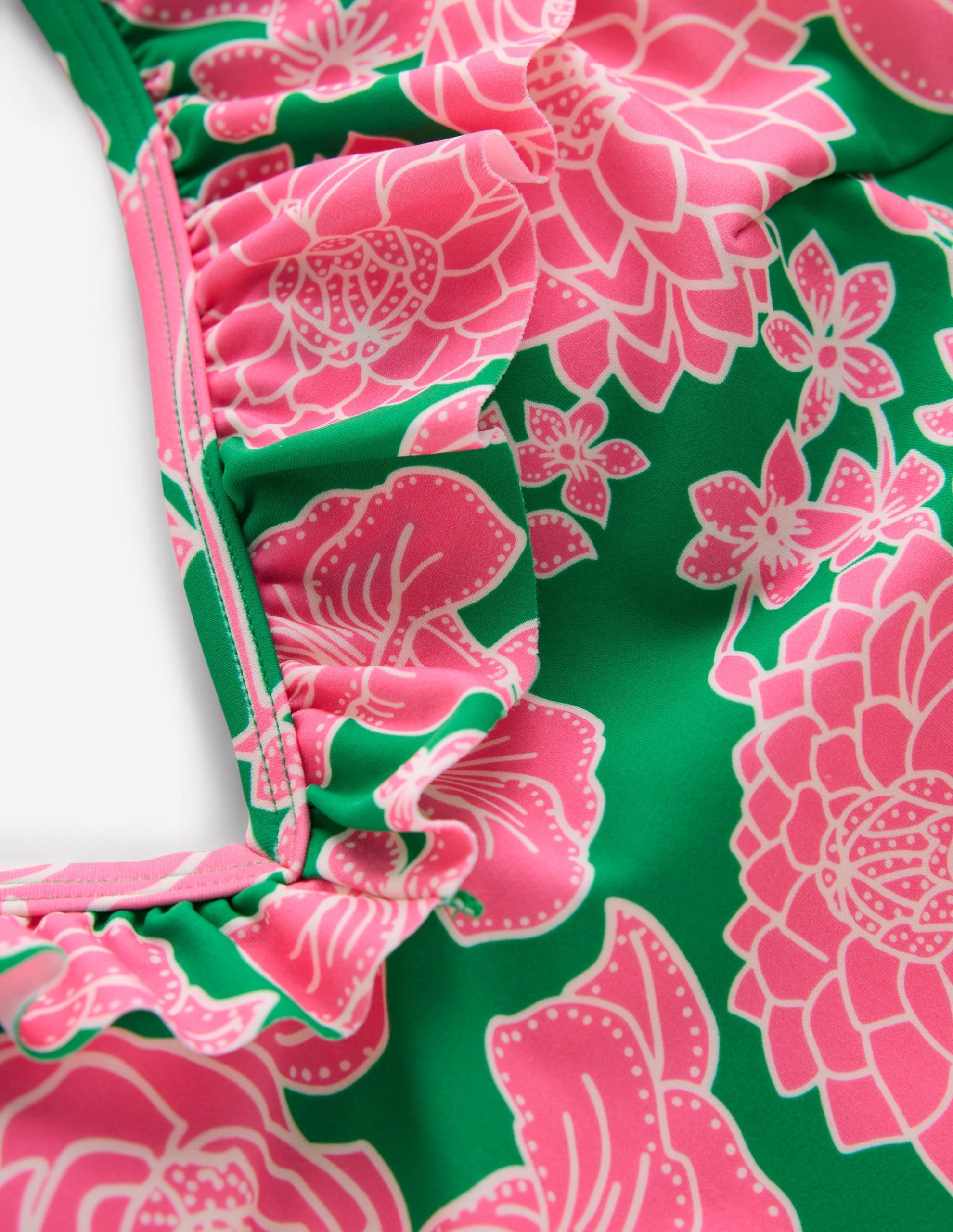 Evia Ruffle Swimsuit-Rich Emerald. Blossom Cascade - Image 6