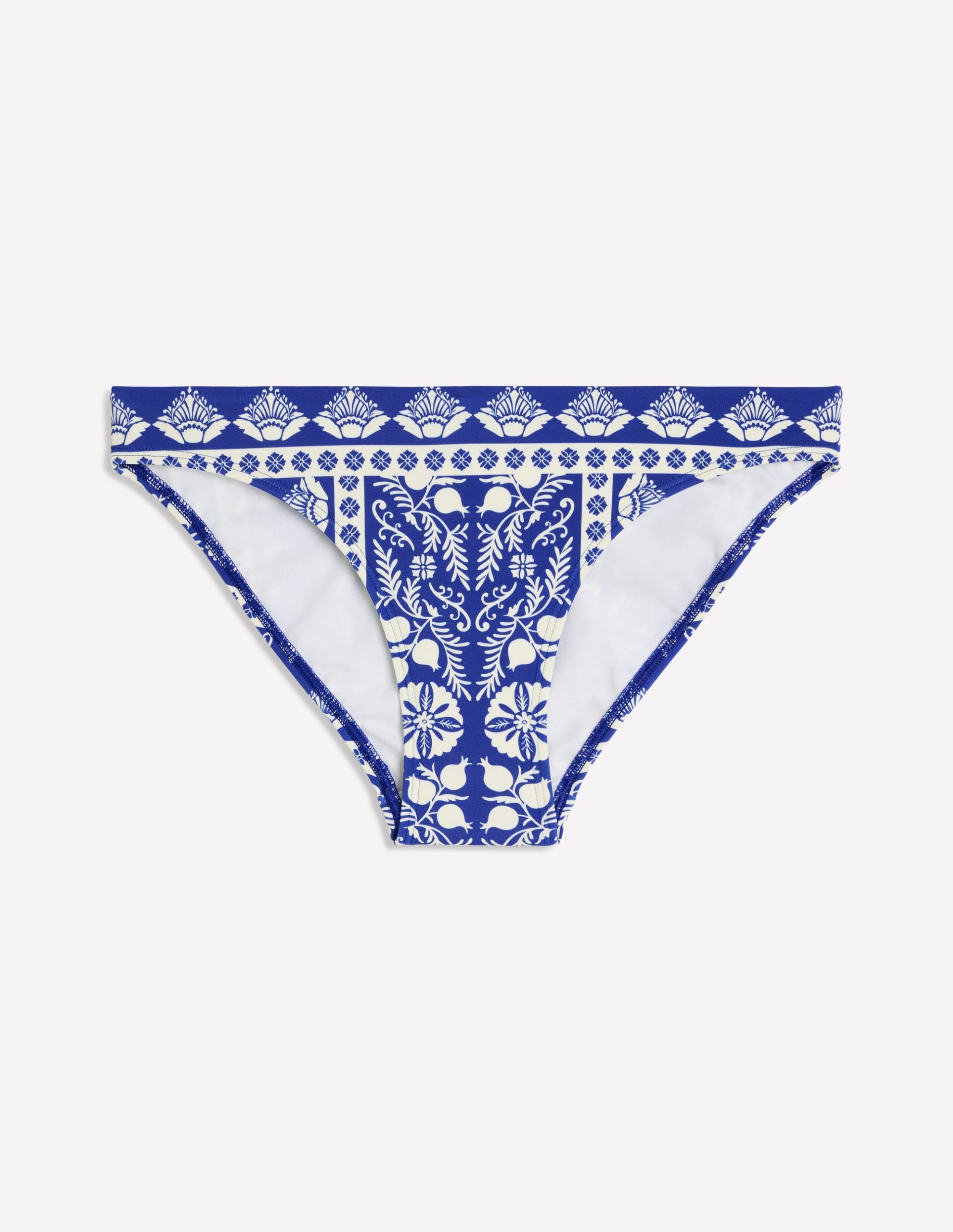 Porto Bikini Bottoms-Bright Blue. Ornate Stripe - Image 6