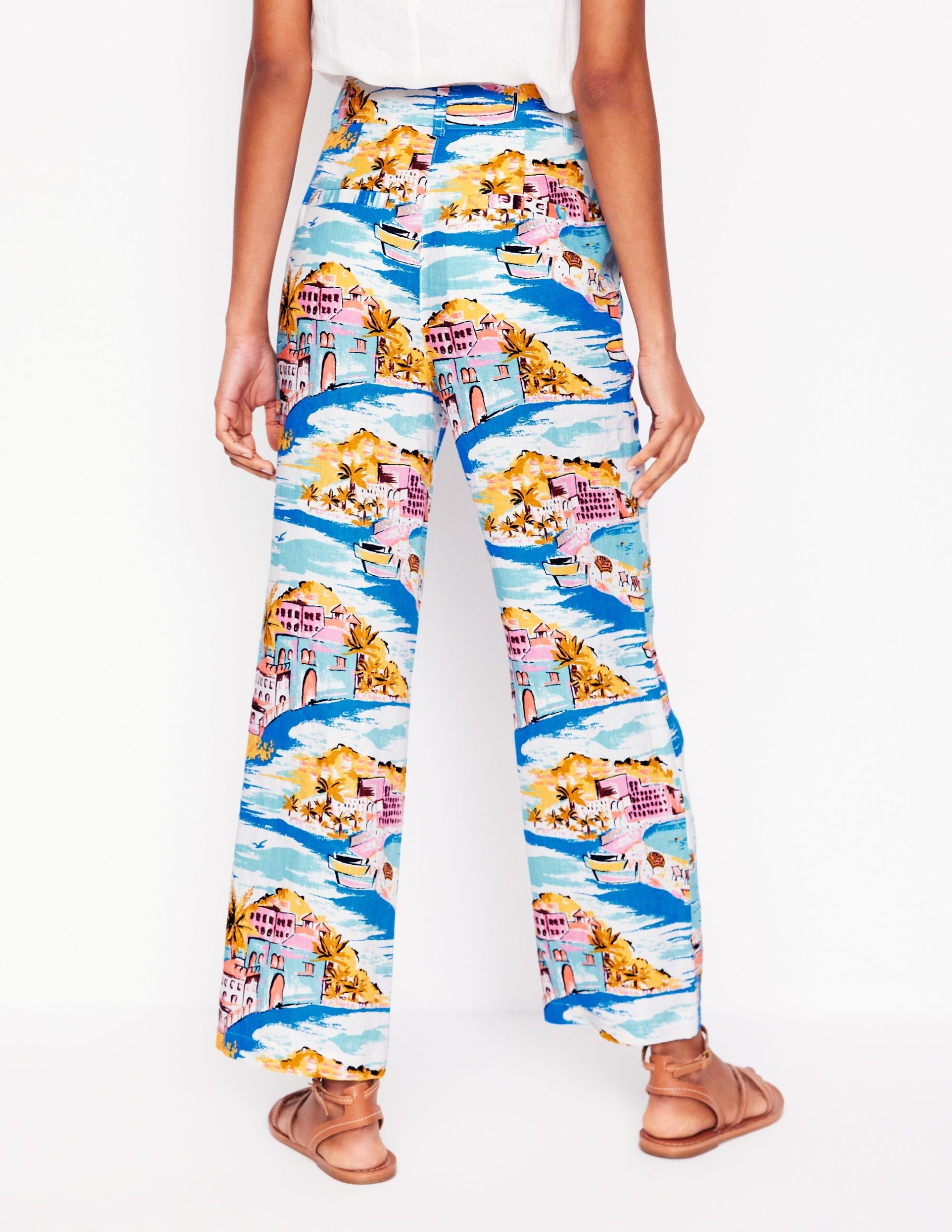 Westbourne Crop Linen Pants-Multi. Paradise Bay - Image 4