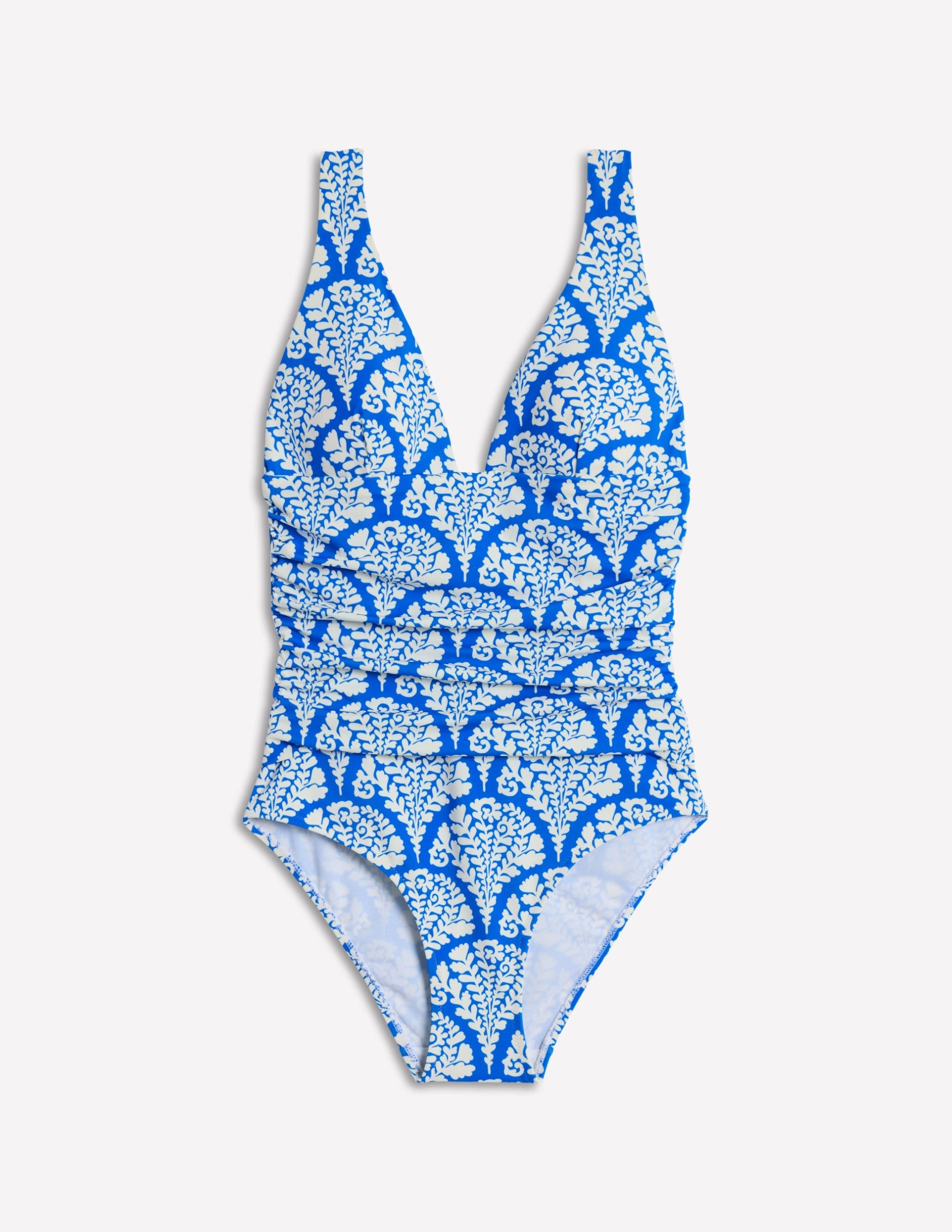 Mykonos Deep V Swimsuit-Cerulean Blue. Blossomy - Image 7