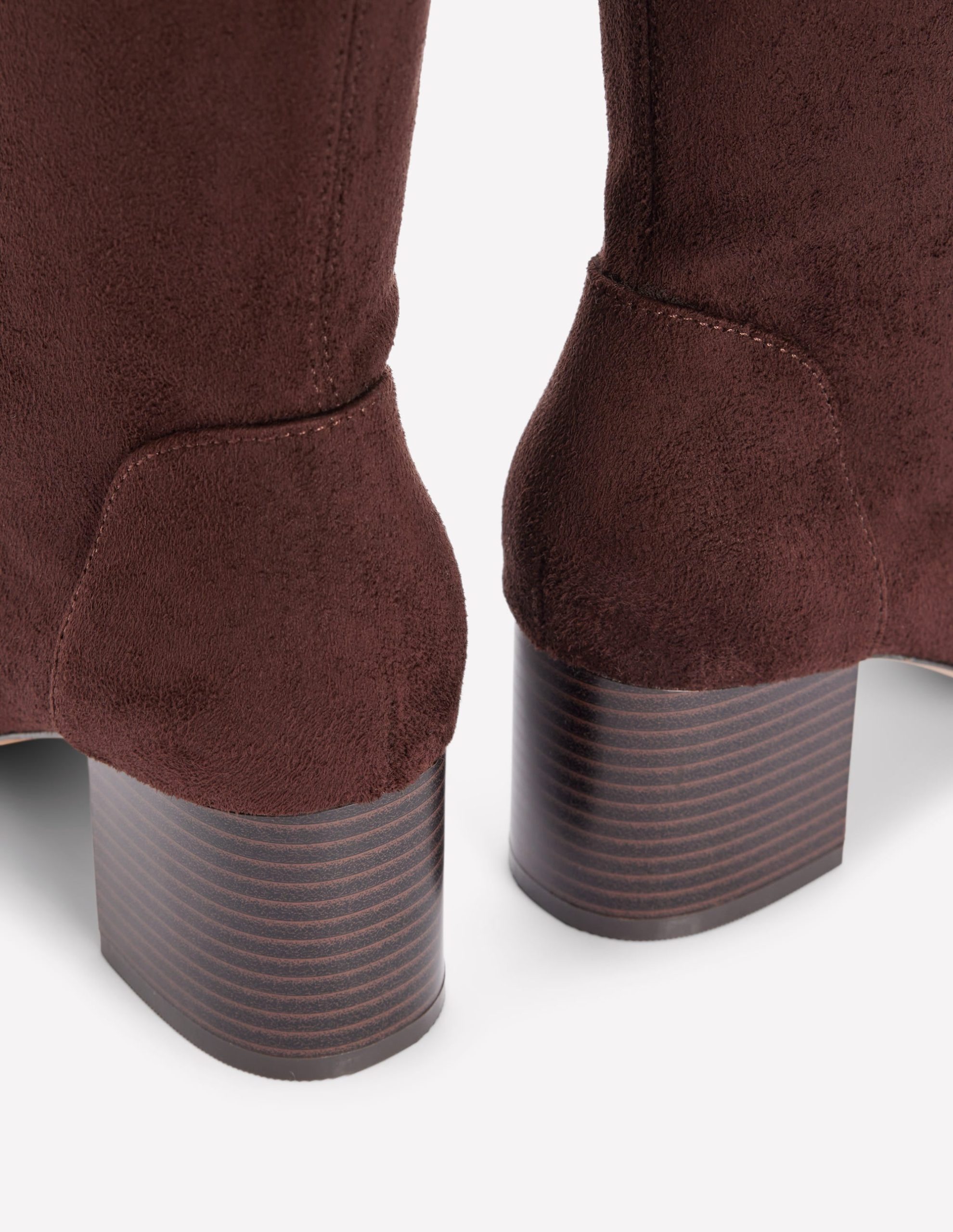 Stretch Knee Heel Boots-Chocolate - Image 4