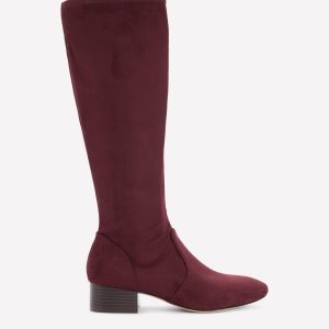 Flat Stretch Knee Boots-Chestnut