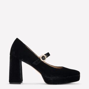 Platform Mary Janes-Black
