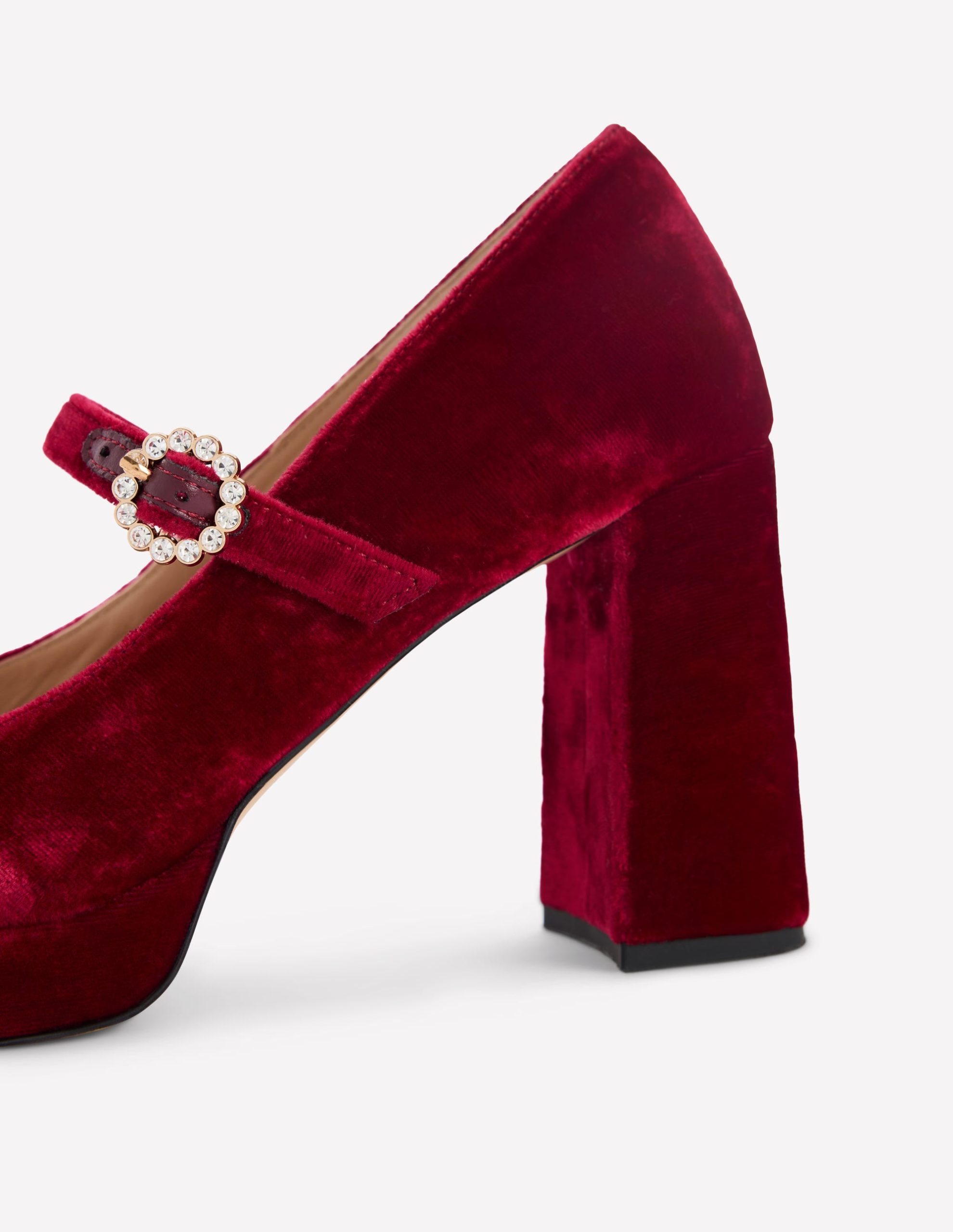 Platform Mary Janes-Ruby Red - Image 4