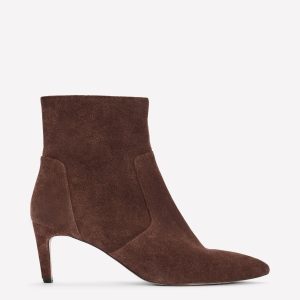 Mid Heel Ankle Boots-Bitter Chocolate