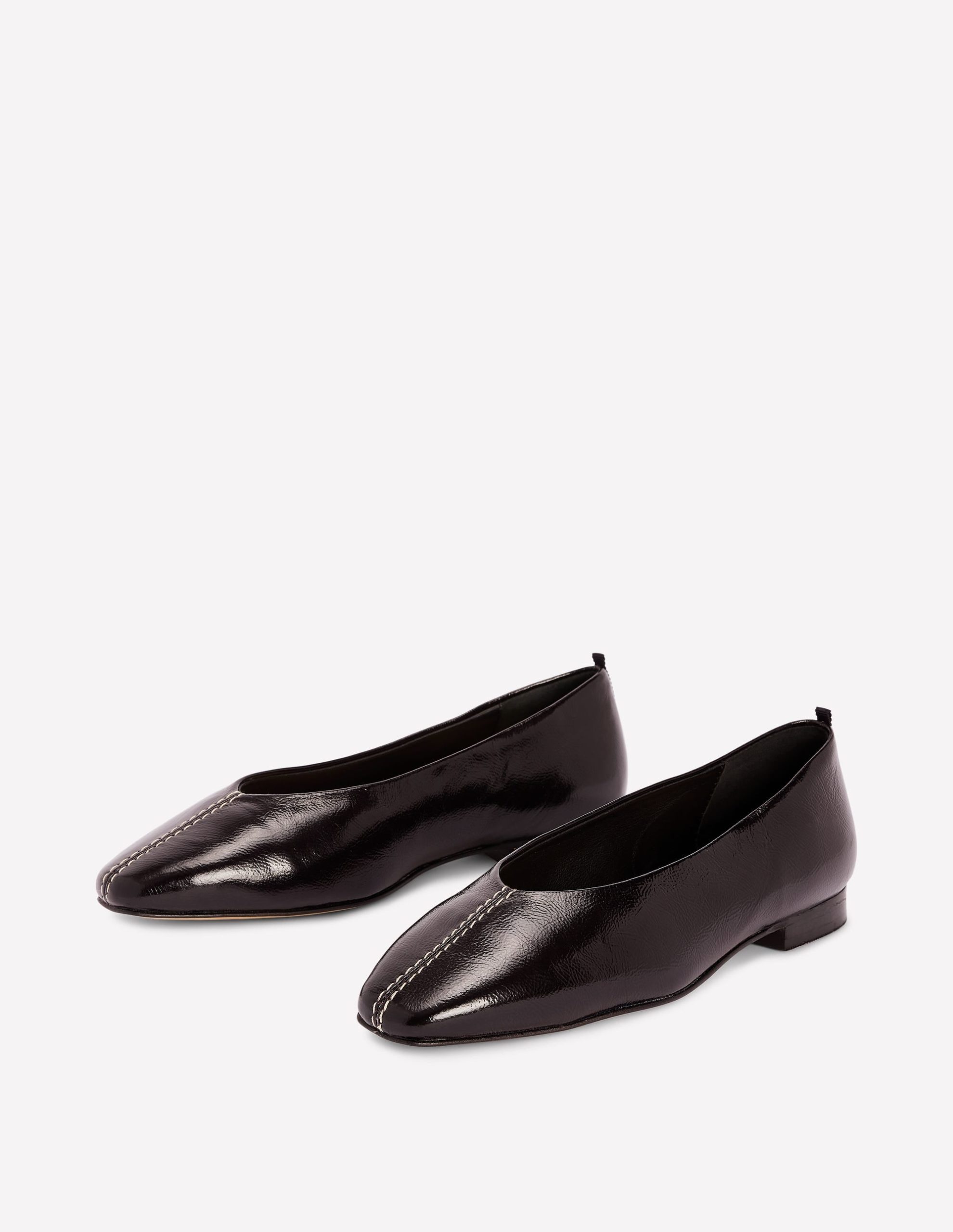 High Cut Stitch Detail Flats-Deep Oxblood - Image 3