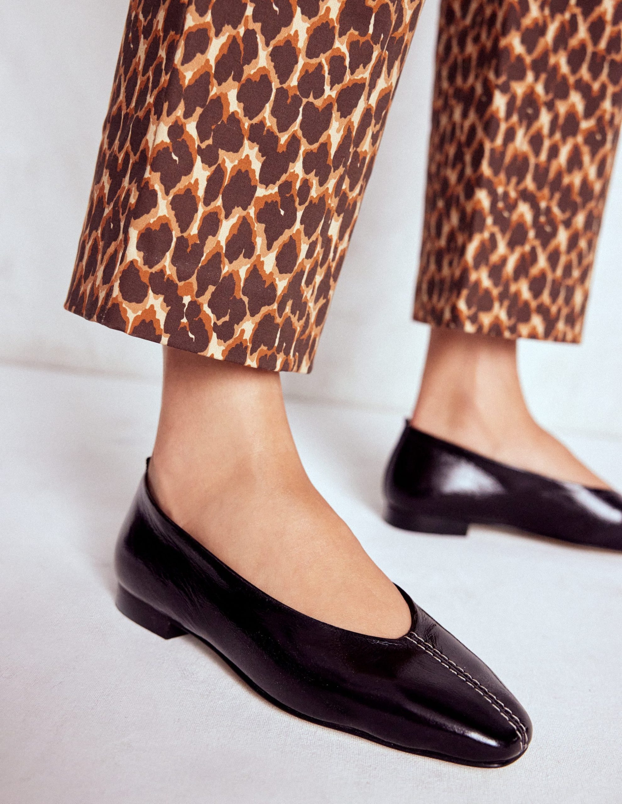 High Cut Stitch Detail Flats-Deep Oxblood - Image 2