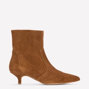 Kitten Ankle Boots-Cognac